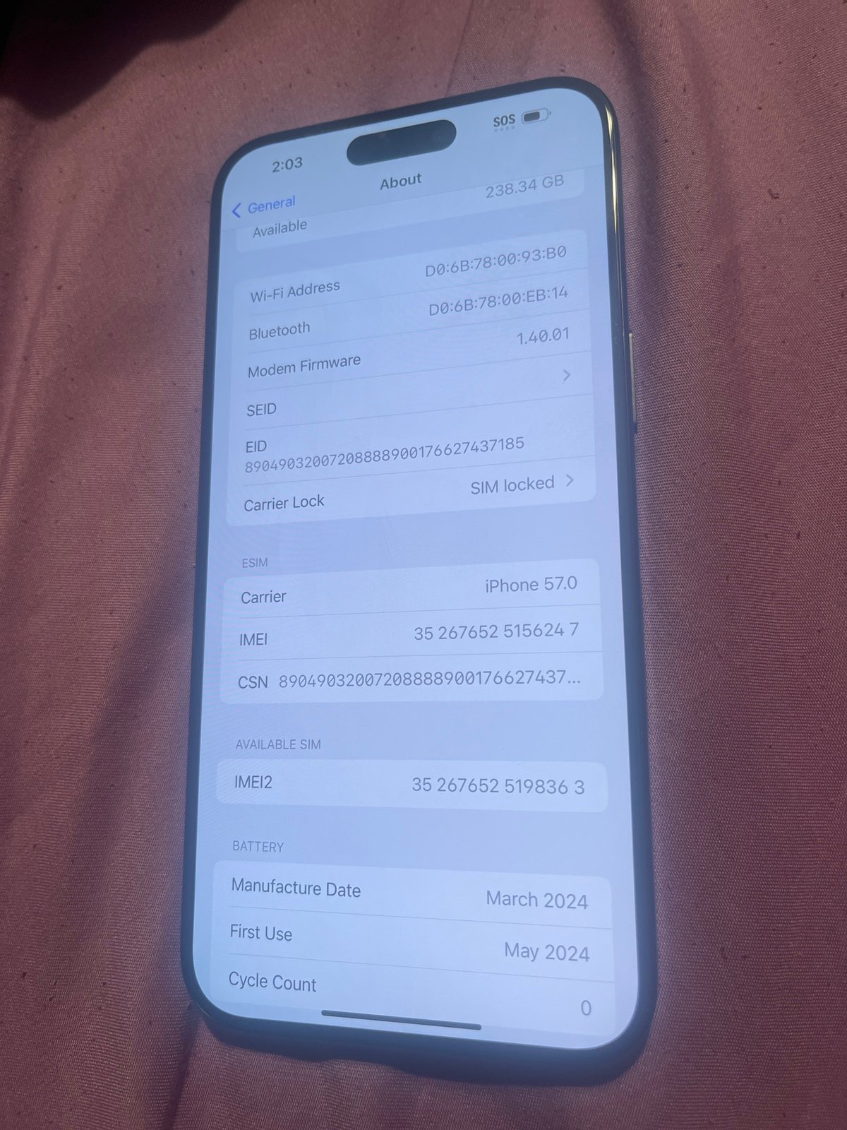 iPhone 15 pro max 256GB 1A61