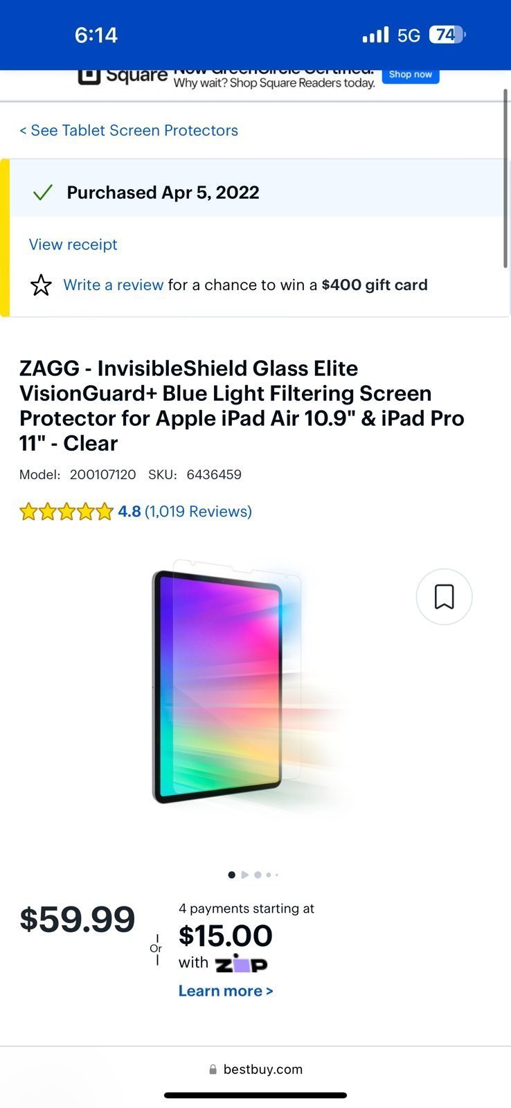 Apple iPad Air 5th Generation 64 GB in Purple 6L91