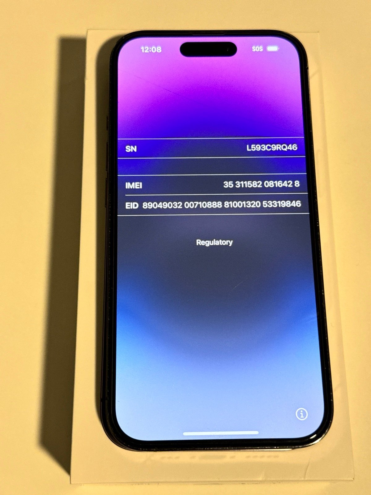 iPhone 14 Pro (T-mobile) Deep Purple 128gb 5E93