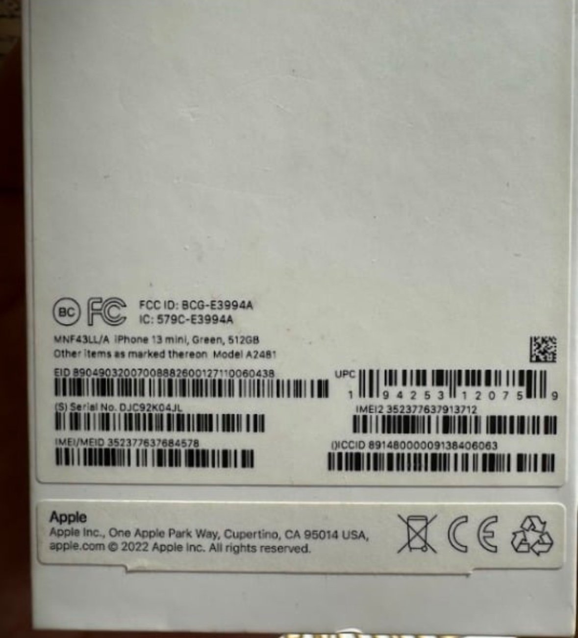 Apple iPhone 13 MINI used ONCE! 2D75