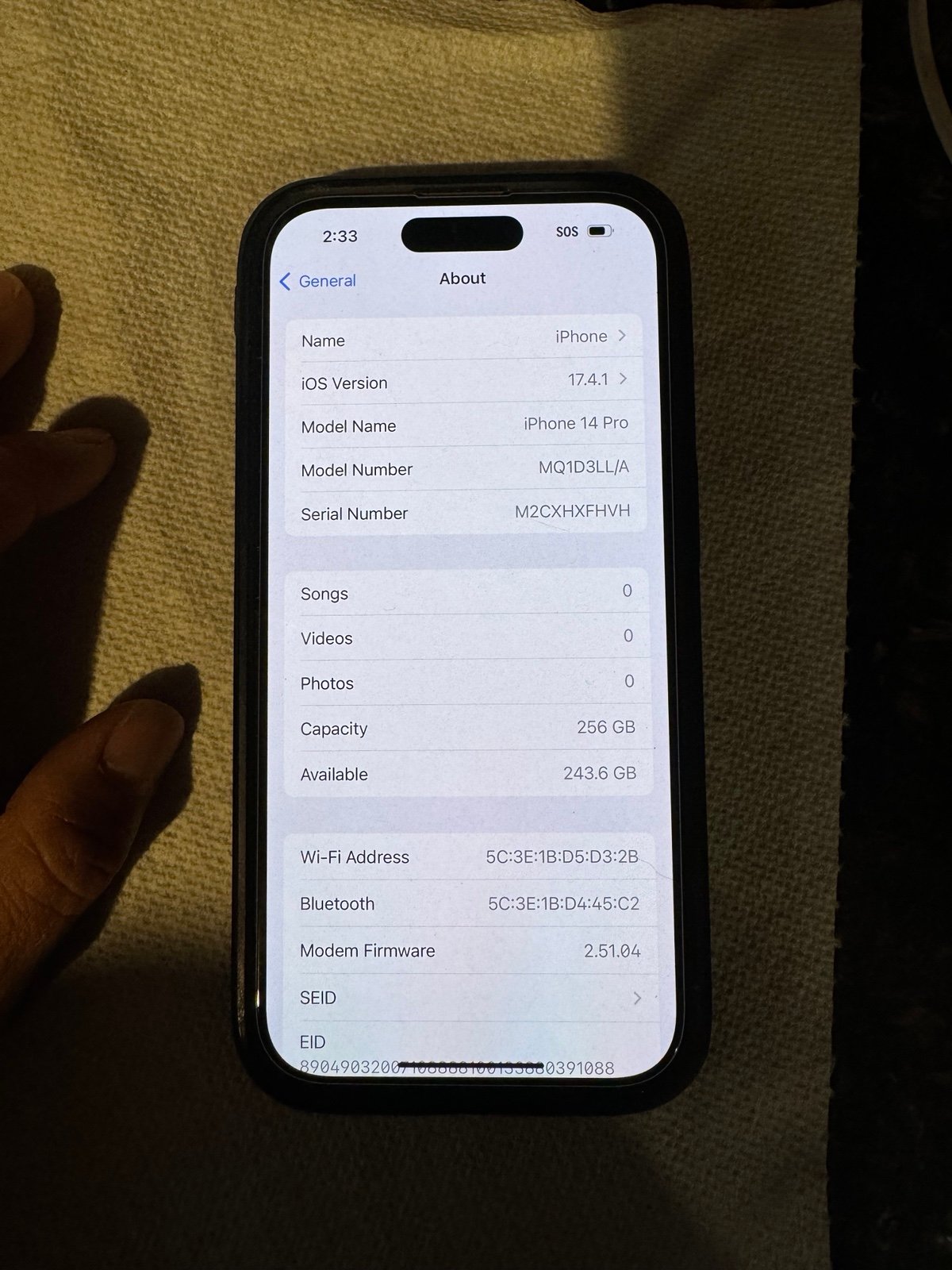 Unlocked iPhone 14 Pro Purple 8S25