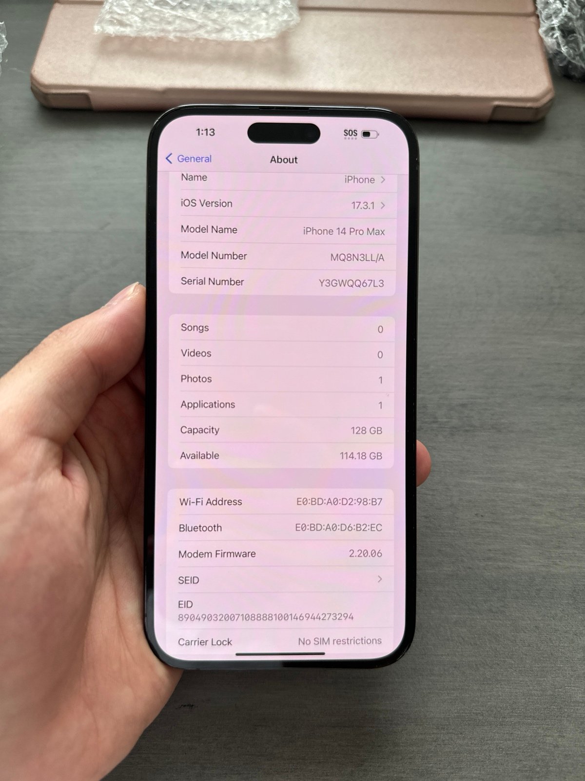 iPhone 14 Pro Max 128GB Space Black Unlocked 6D17