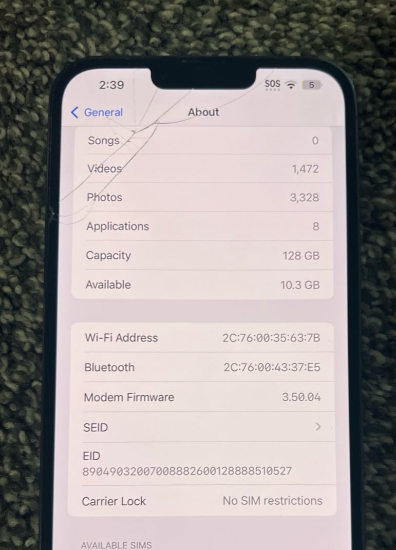 Unlocked IPhone 13 Pro Max 9G75