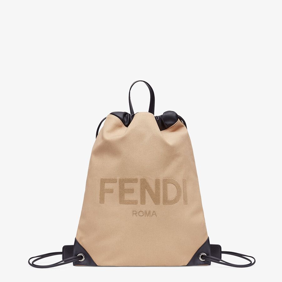 BACKPACK Beige canvas backpack