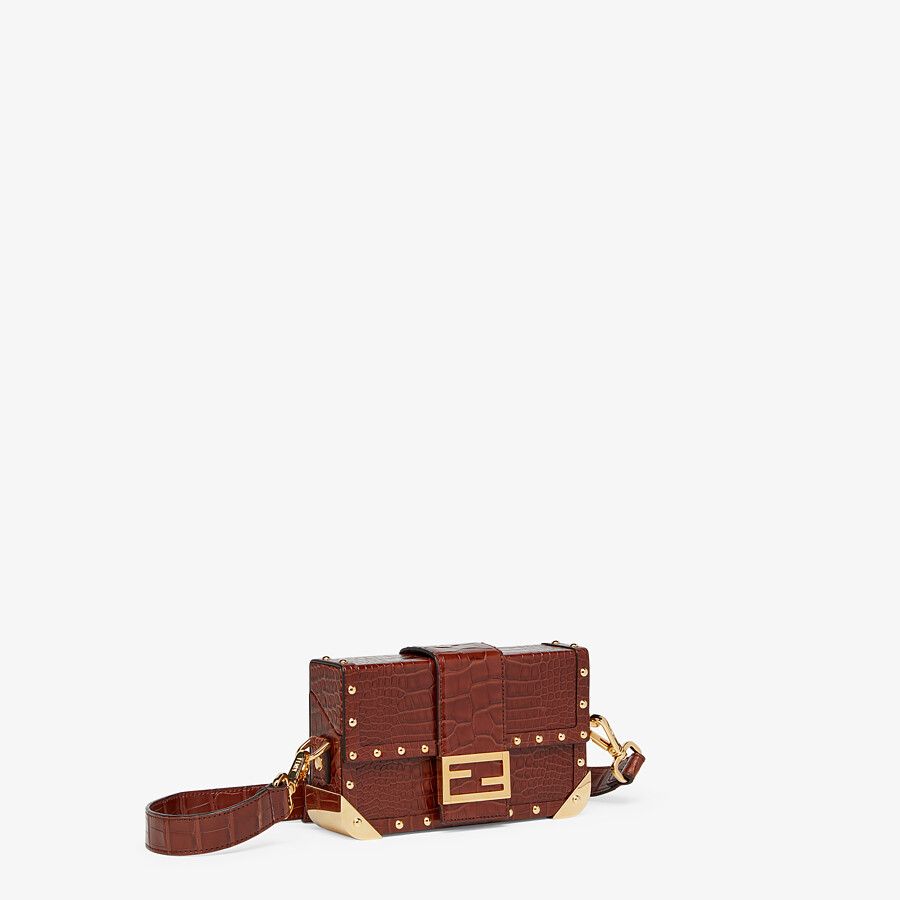 BAGUETTE TRUNK MINI Brown alligator bag