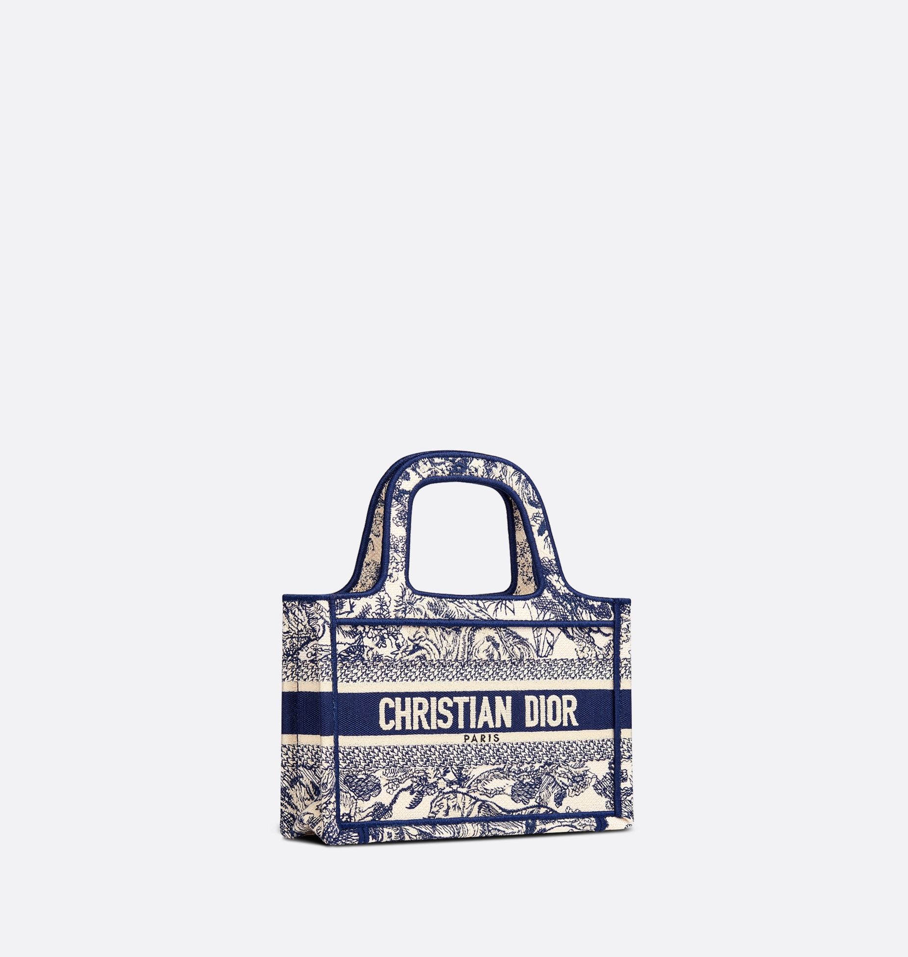 Mini Dior Book Tote Blue Toile de Jouy Embroidery