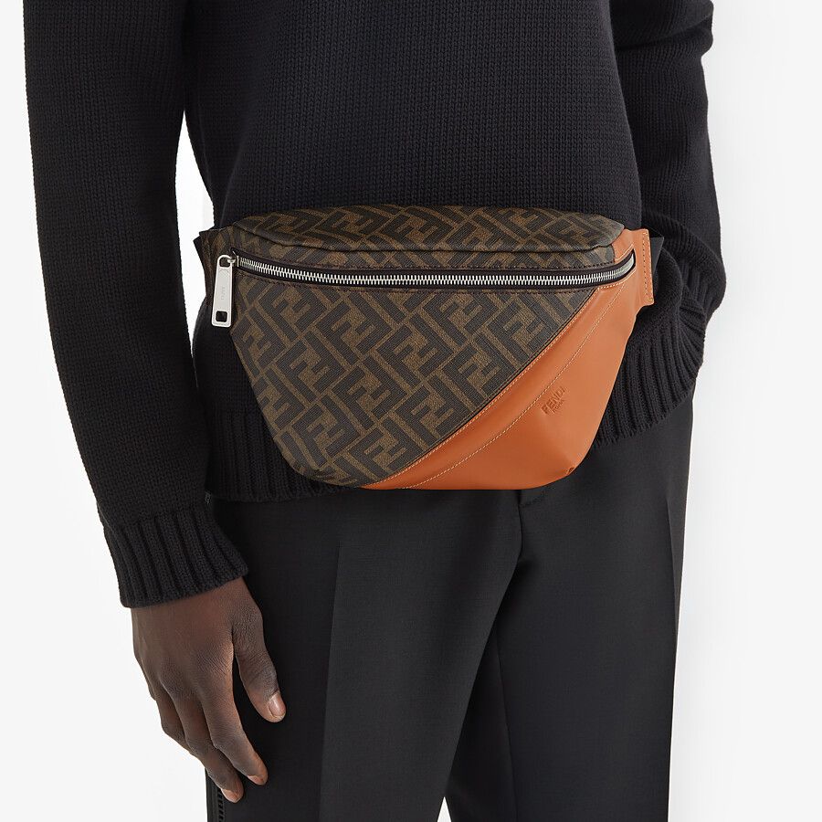 BELT BAG Brown fabric belt bag