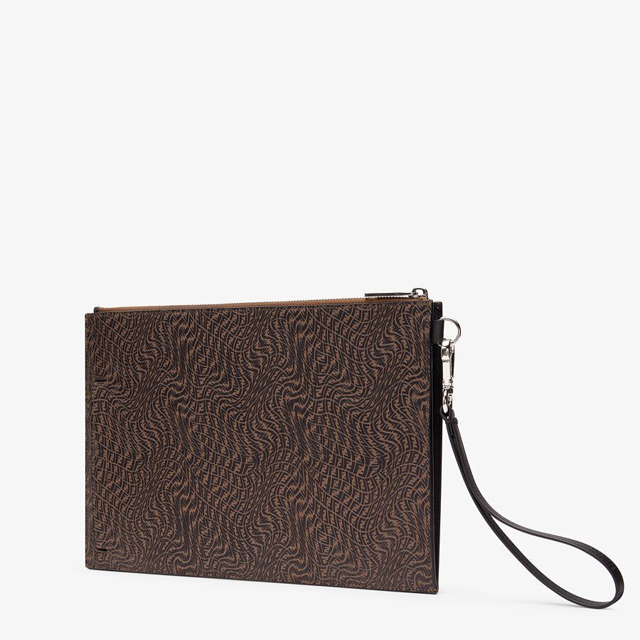 FLAT POUCH Brown leather bag