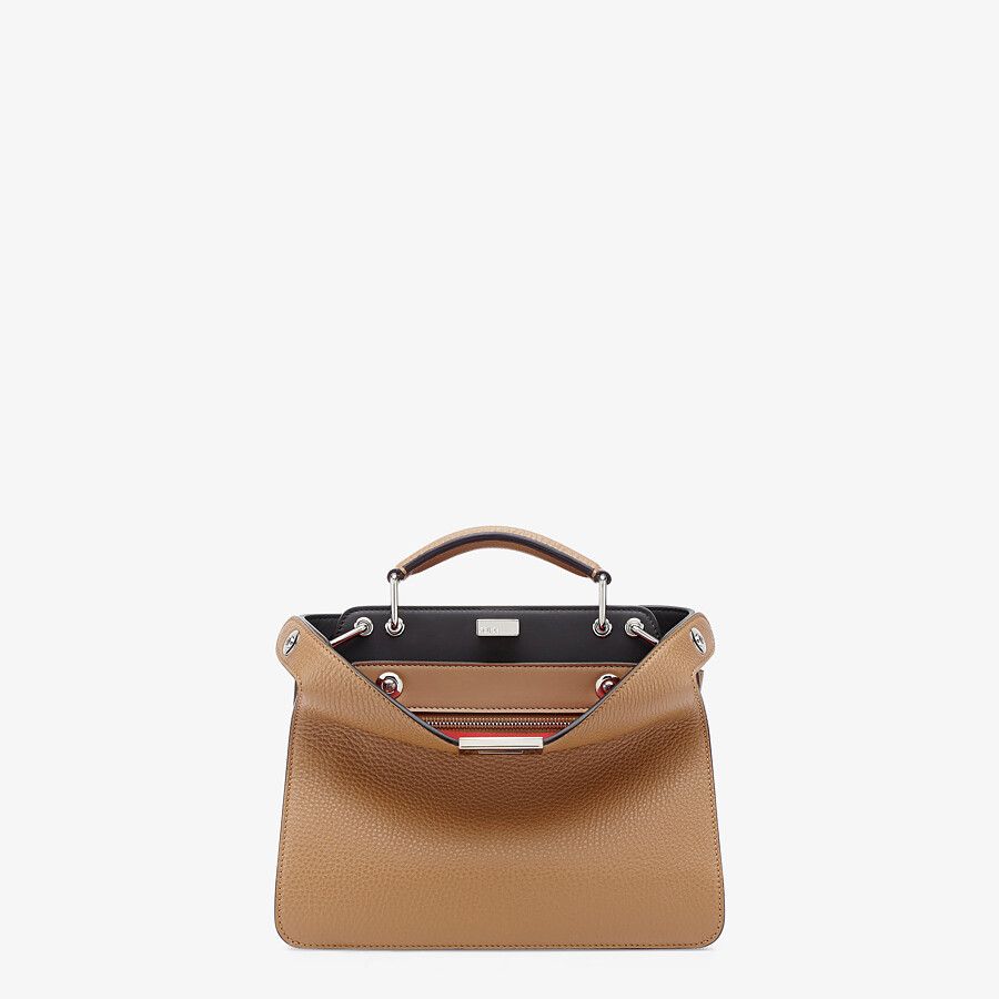PEEKABOO ISEEU MINI Beige leather bag