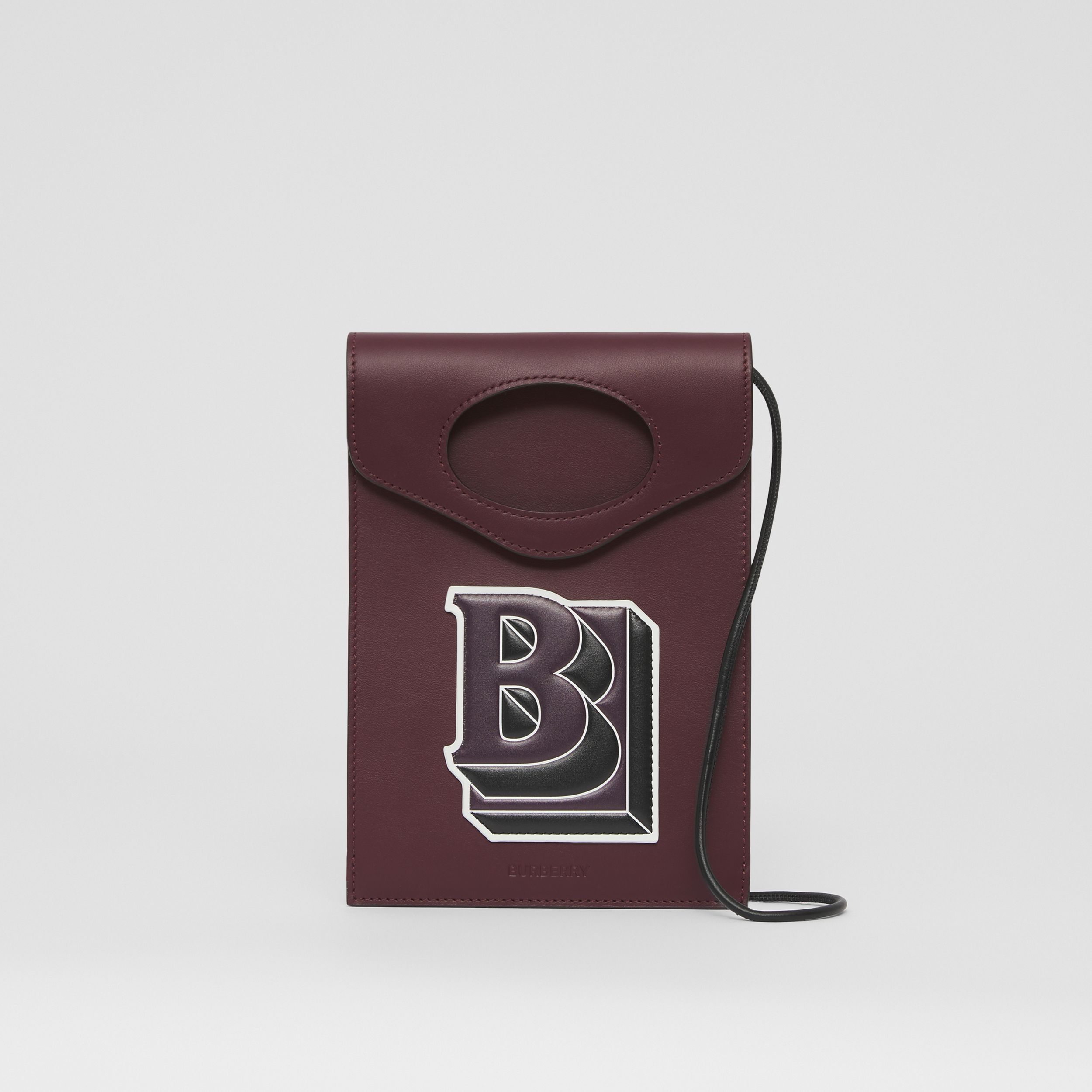 Letter Graphic Leather Pocket Phone Case
