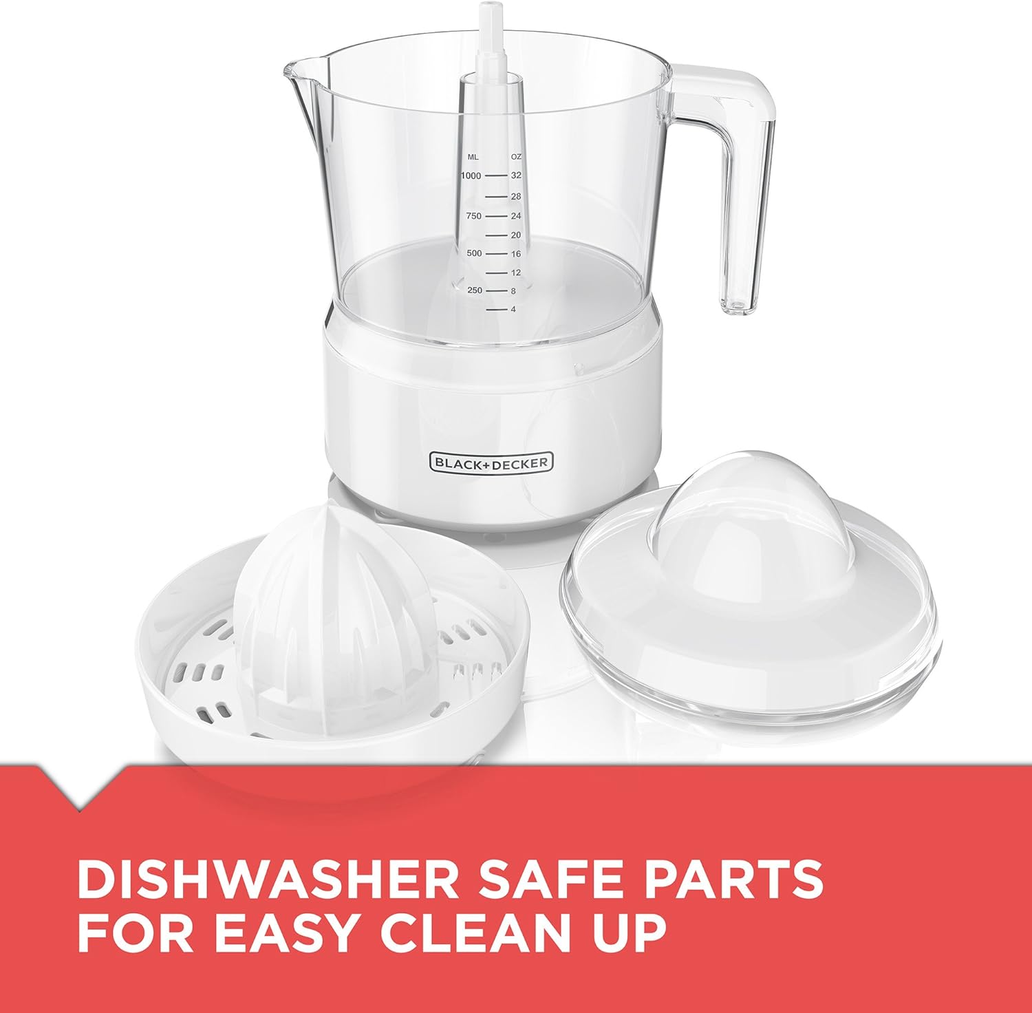 BLACK+DECKER 32oz Electric Citrus Juicer, CJ625, Pressure Activated, Adjustable Pulp Control, Dishwasher-Safe