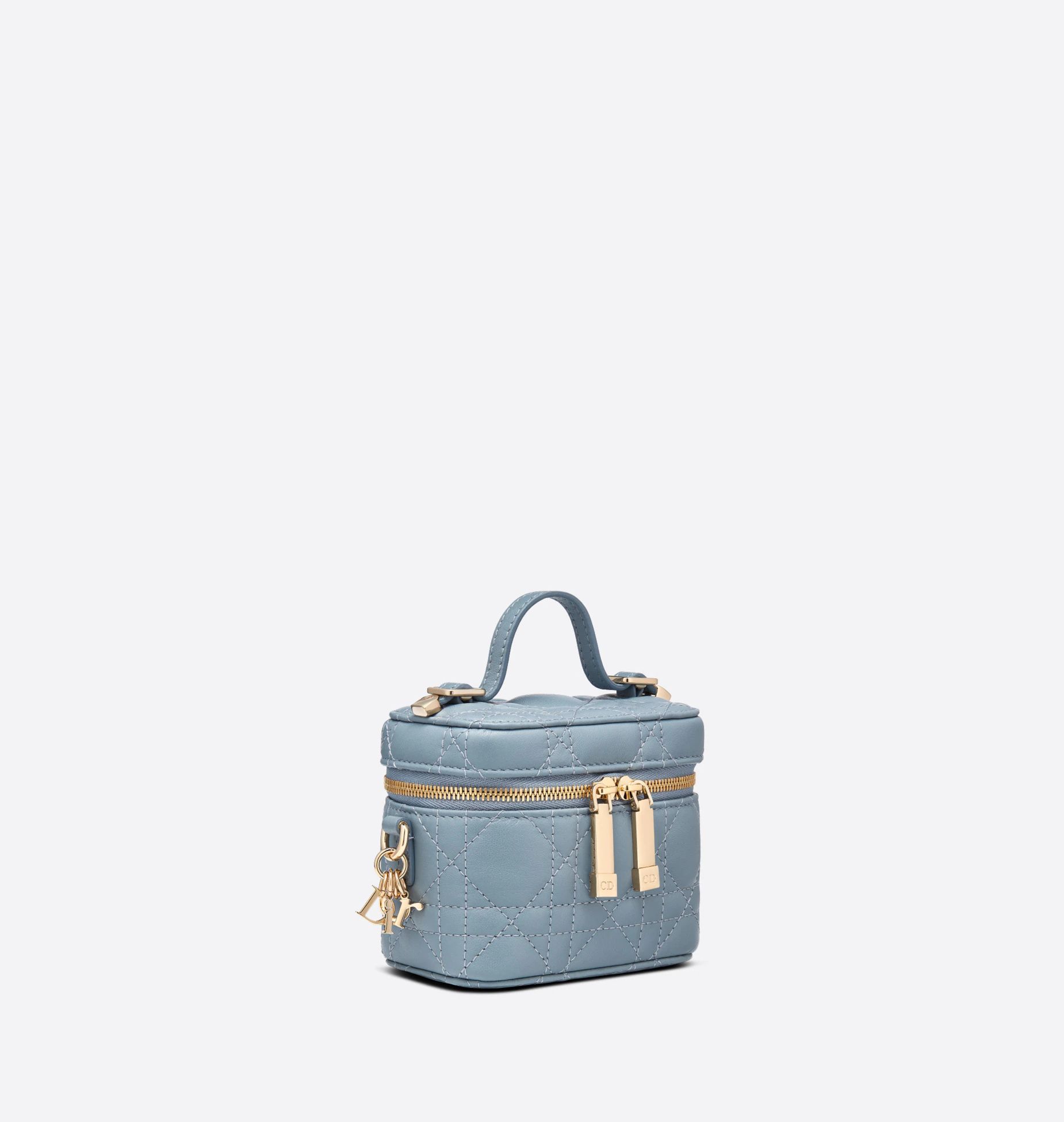 Micro Lady Dior Vanity Case Cloud Blue Cannage Lambskin