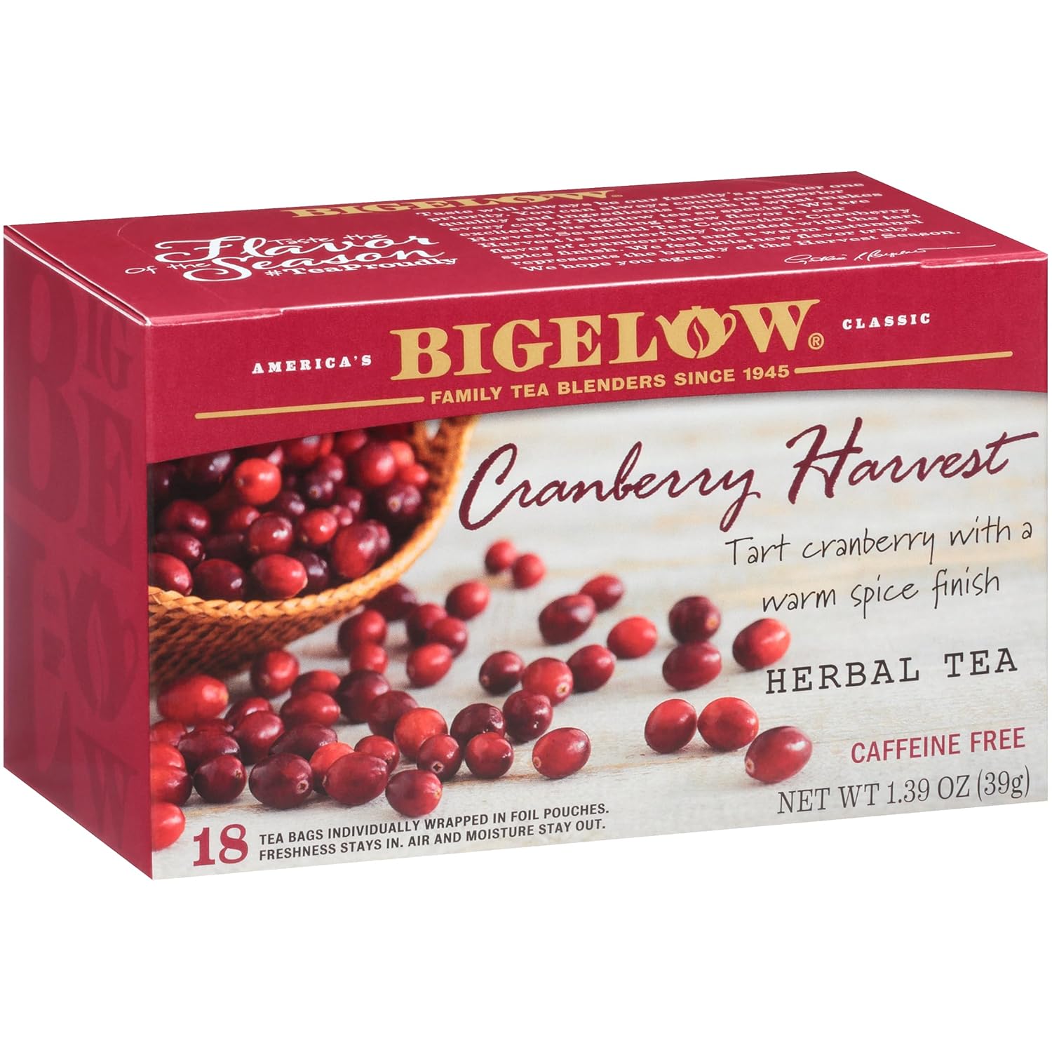 Bigelow Tea Lemon Ginger plus Probiotics Herbal Tea, Caffeine Free Tea with Lemon and Ginger, 18 Count Box (Pack of 6), 108 Total Tea Bags