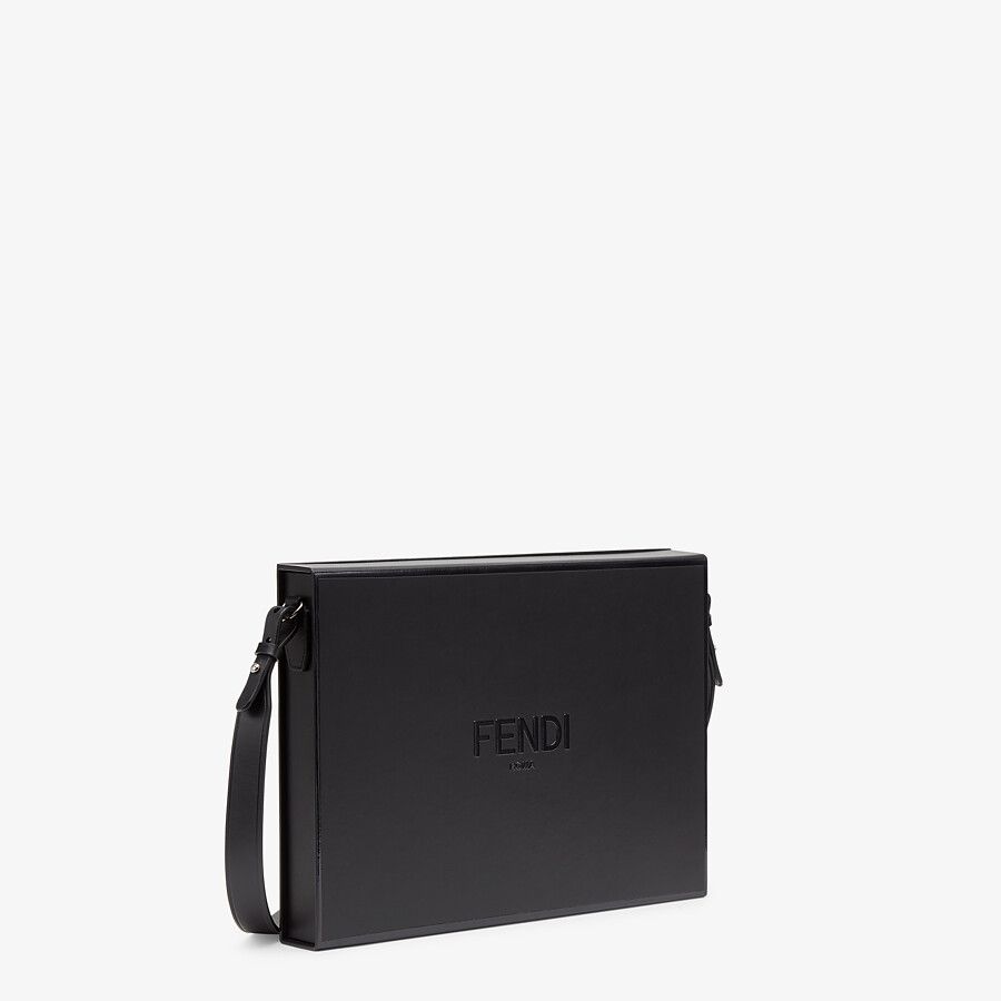 MESSENGER BOX Black leather bag