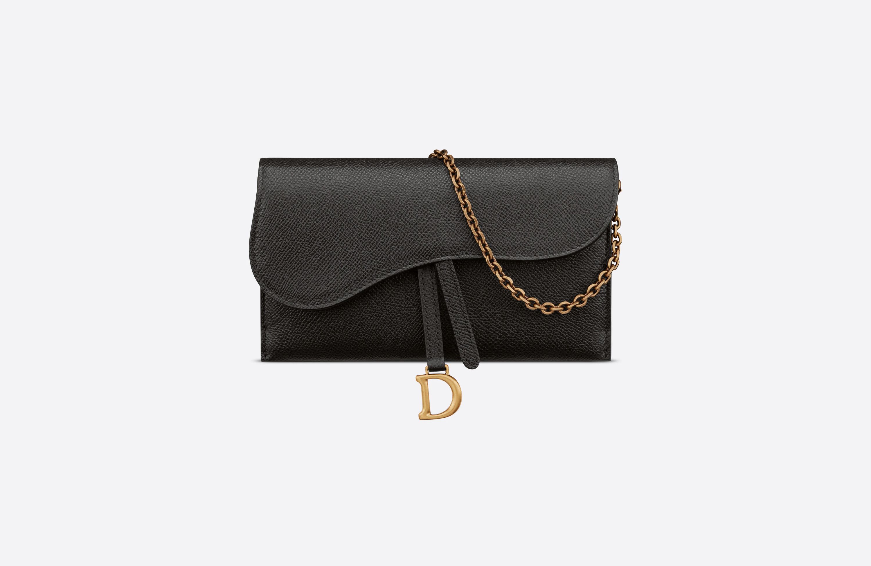Saddle Wallet Black Grained Calfskin