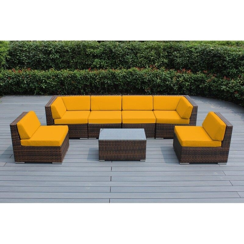 Barneveld Wicker/Rattan 6 - Person Seating Group with Cushions
