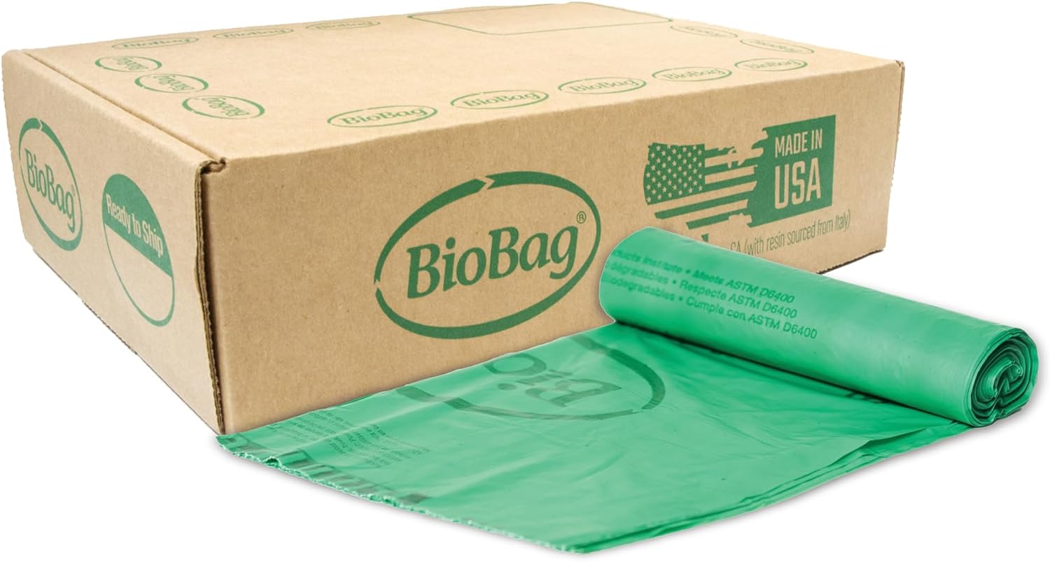 BioBag (USA), The Original Compostable Bag, 2.6 Gallon, 100 Total Count, 100% Certified Compostable Kitchen Food Scrap Bags, Kitchen Compost Bin Compatible