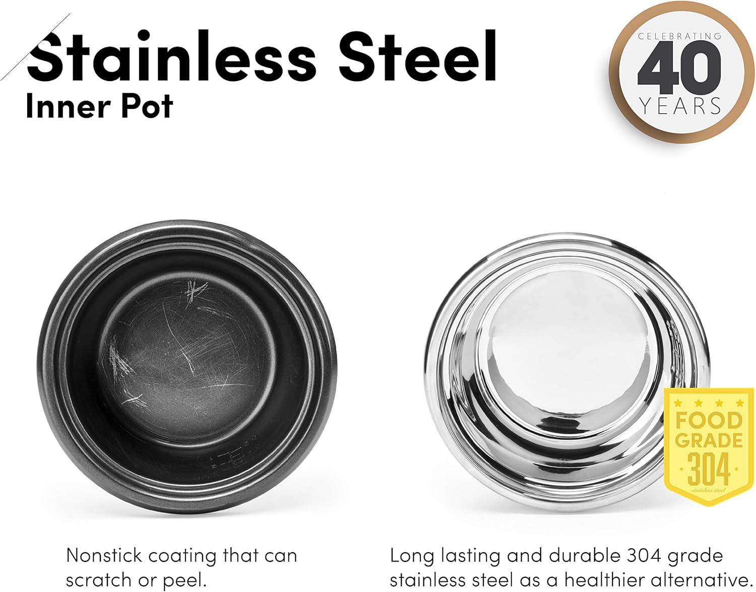 AROMA® 6-Cup(cooked) / 1.3Qt. Select Stainless™ Rice Cooker, Stainless Steel Inner Pot (ARC-753SG)