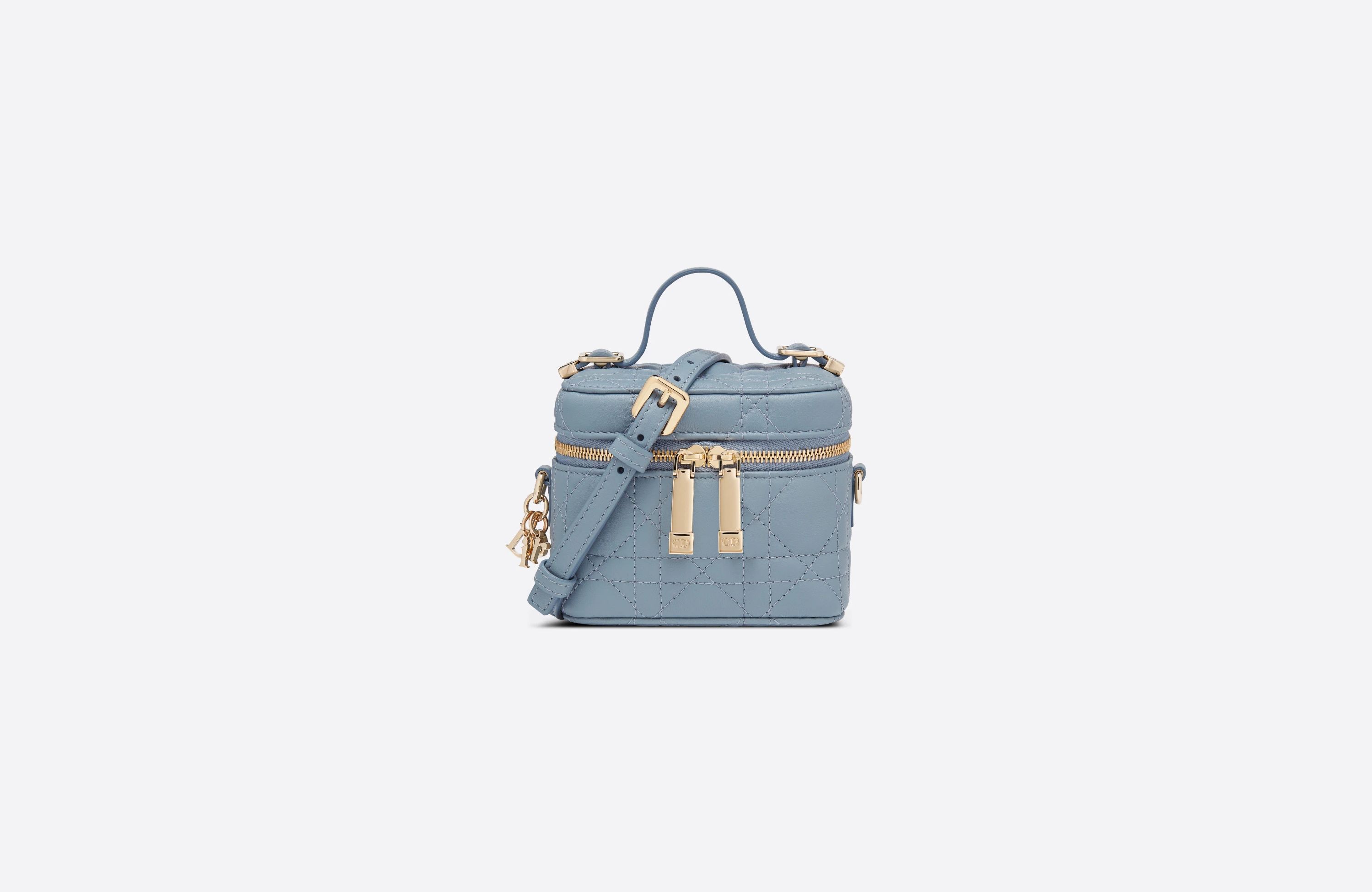 Micro Lady Dior Vanity Case Cloud Blue Cannage Lambskin