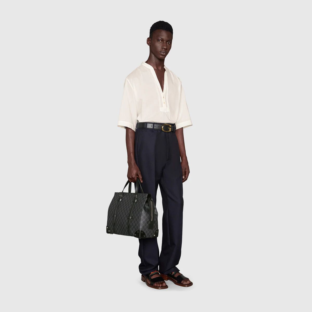 GG tote bag with leather details
