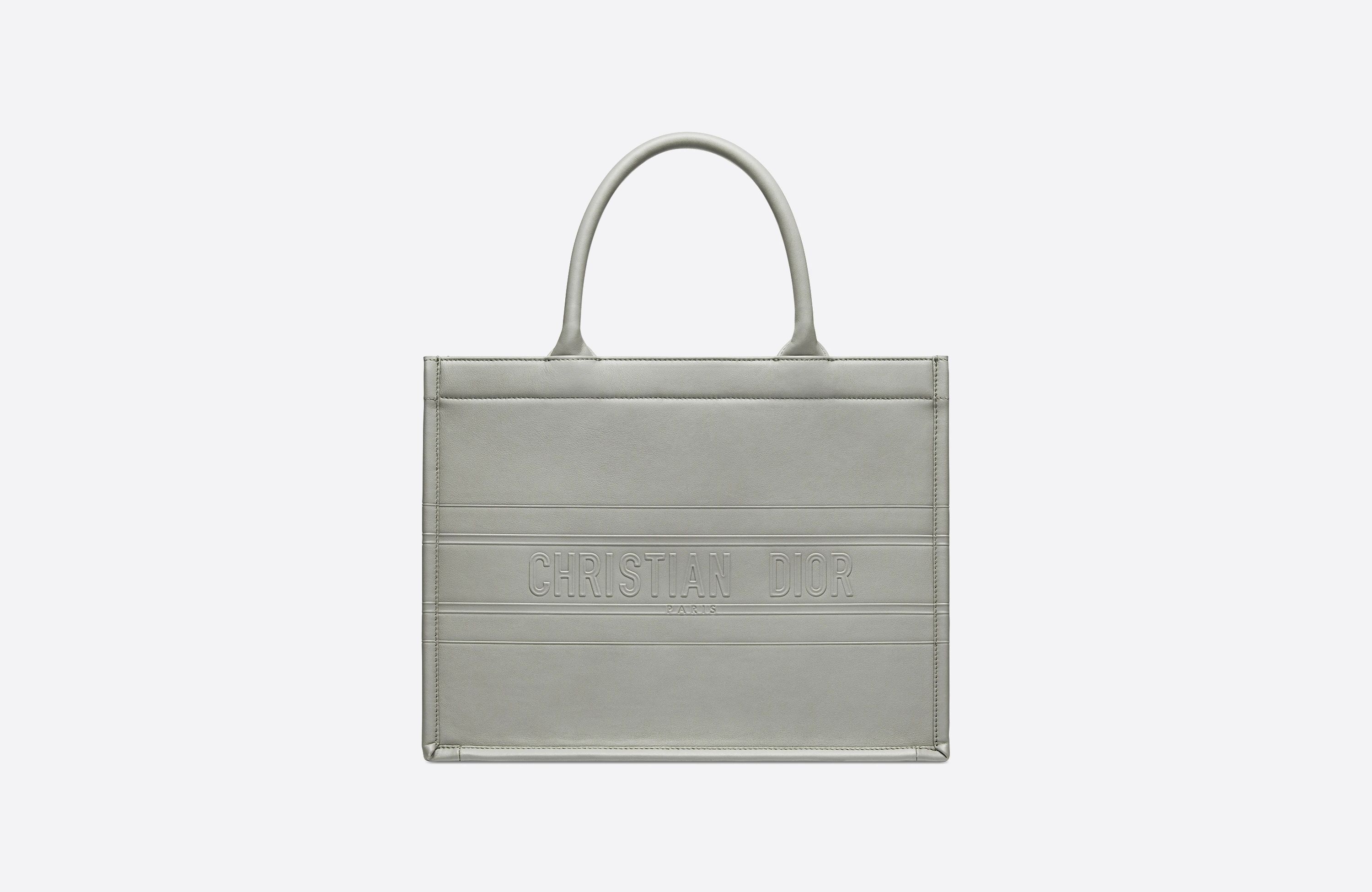 Small Dior Book Tote Gray Calfskin