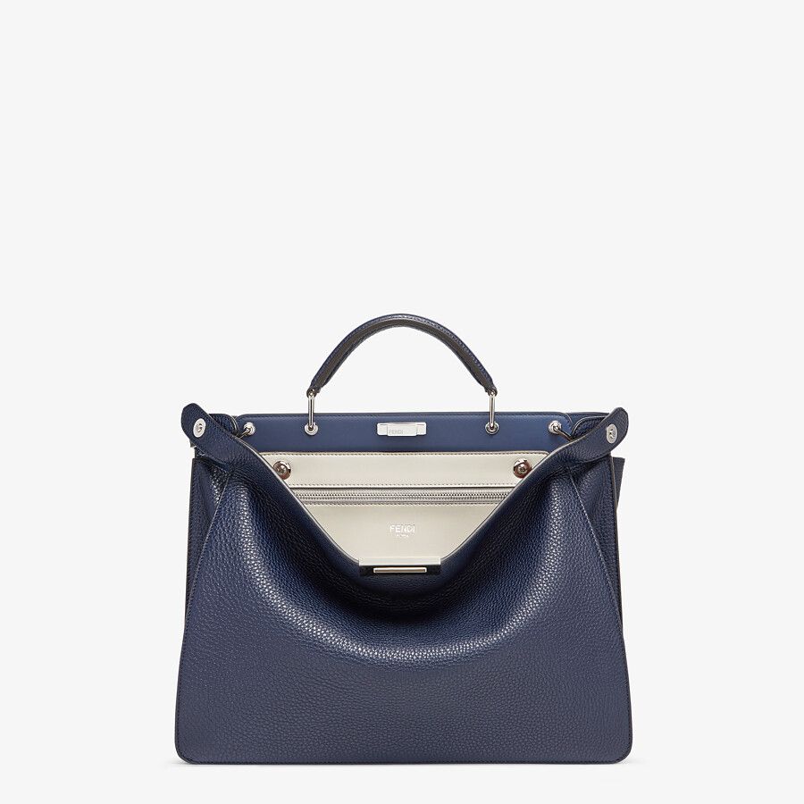 PEEKABOO ISEEU MEDIUM Dark blue leather bag