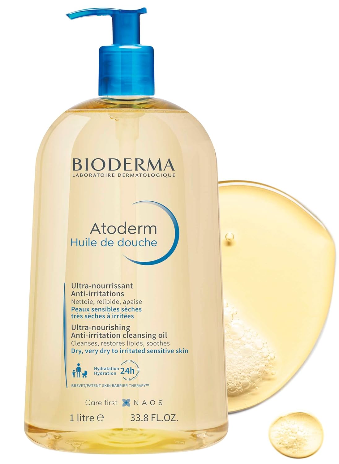 Bioderma Atoderm Shower Oil, Cleansing Oil For Face & Body, Nourishing Cleansing Oil