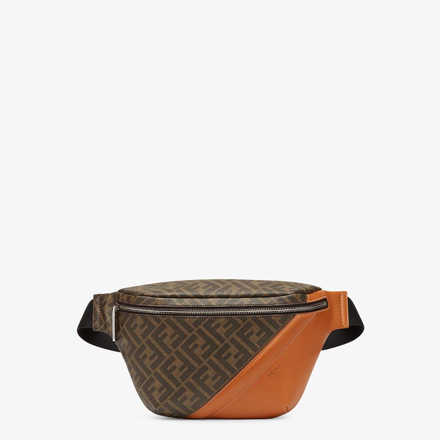 BELT BAG Brown fabric belt bag