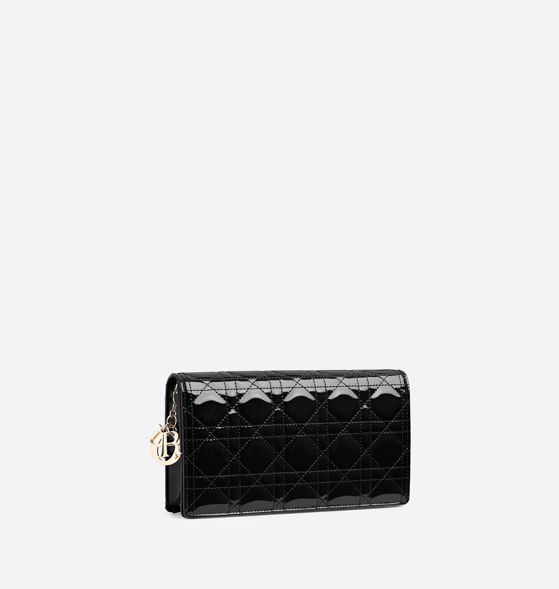 Lady Dior Pouch Black Patent Cannage Calfskin