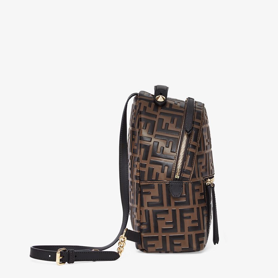 MINI BACKPACK Brown leather FF backpack