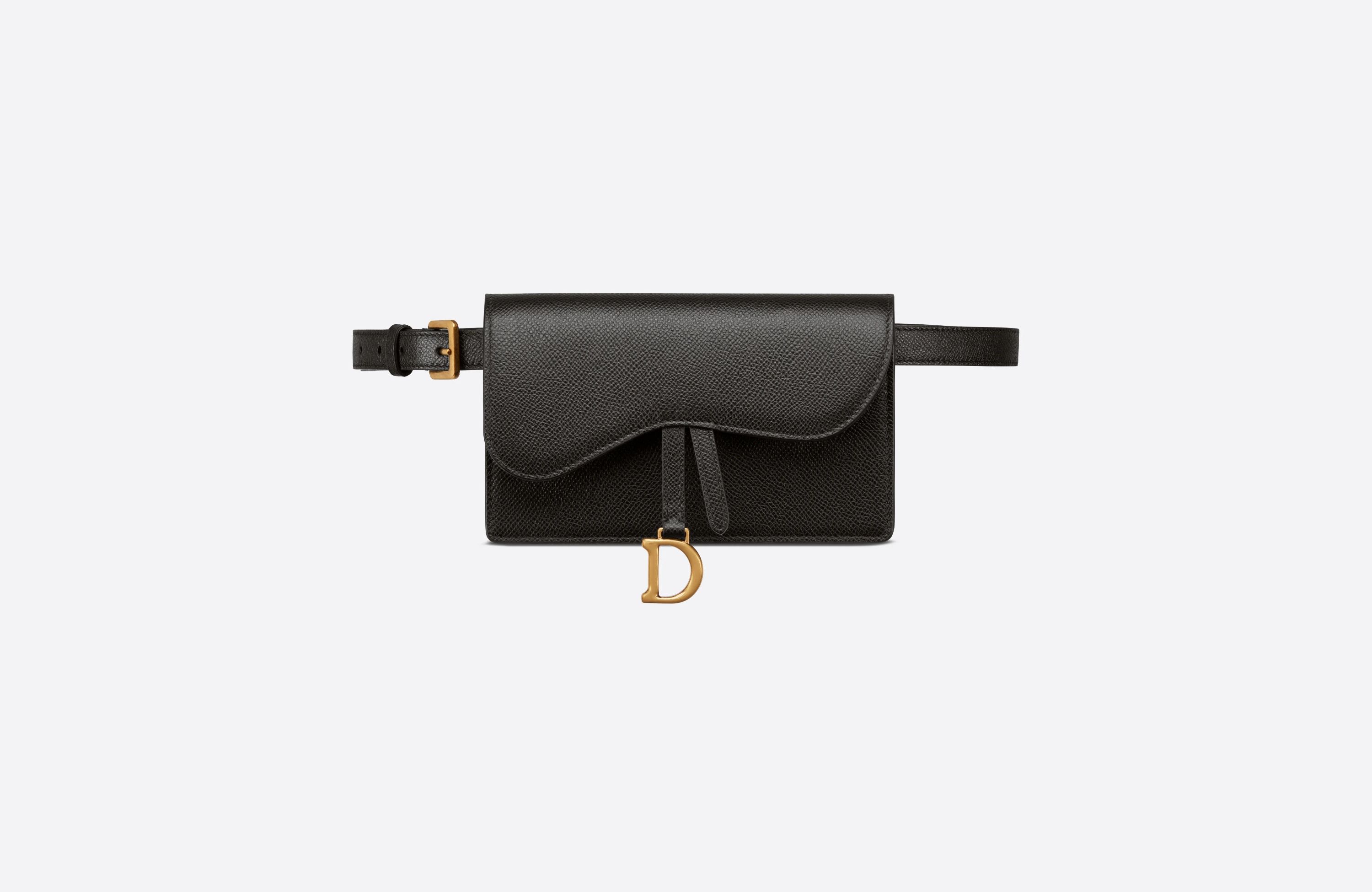 Saddle Belt Pouch Black Grained Calfskin