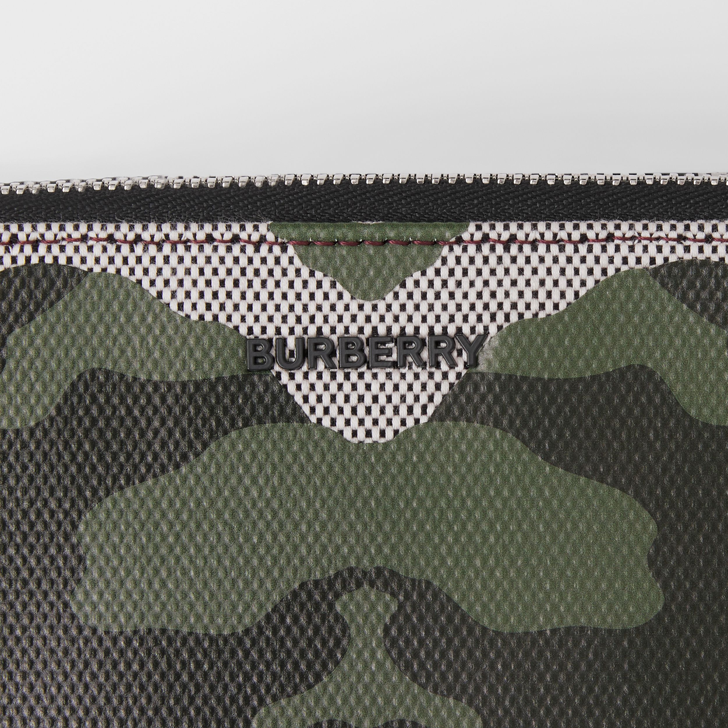 Camouflage Print Canvas and Leather Crossbody Bag