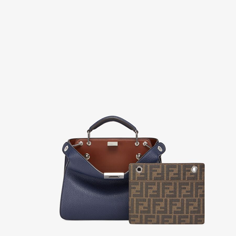 PEEKABOO ISEEU MINI Dark blue leather bag