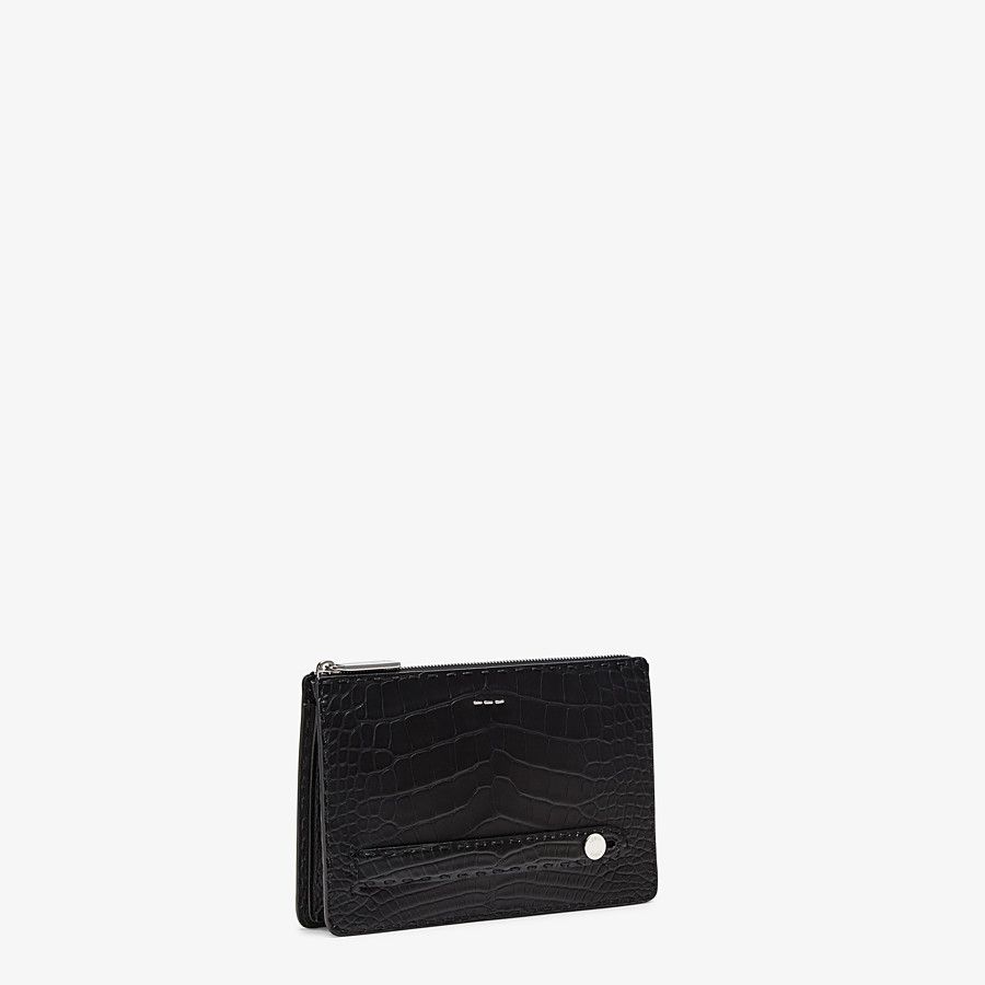 CLUTCH Black alligator clutch