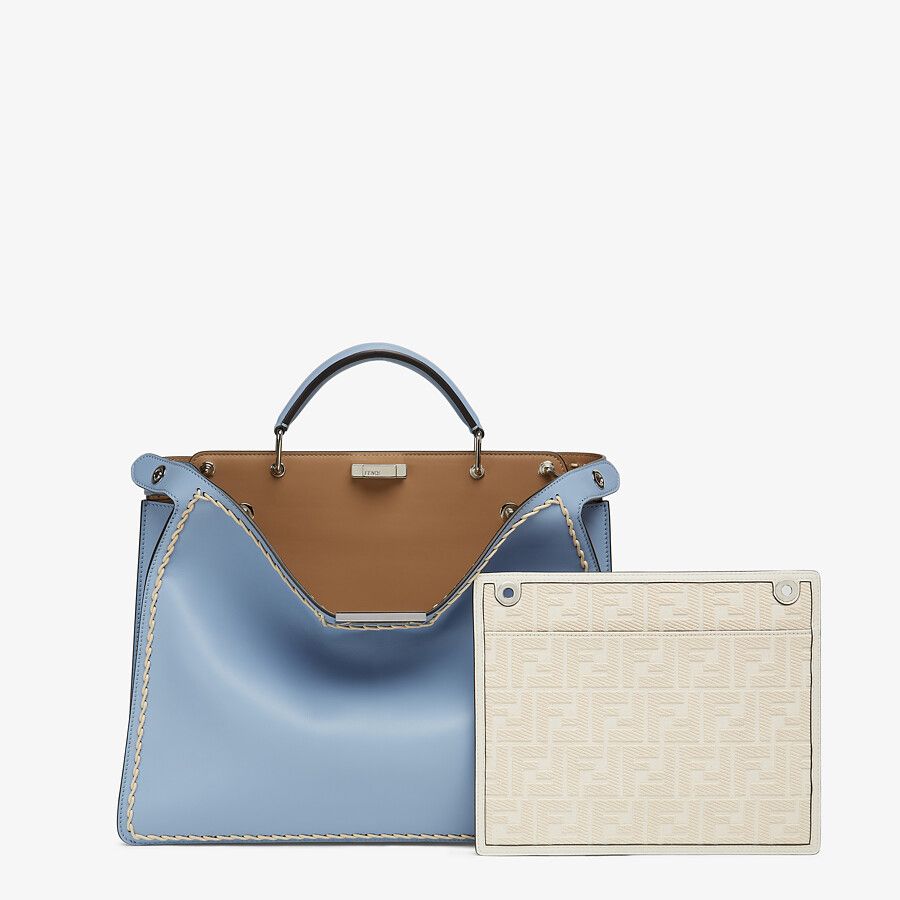 MEDIUM PEEKABOO ISEEU Light blue leather bag