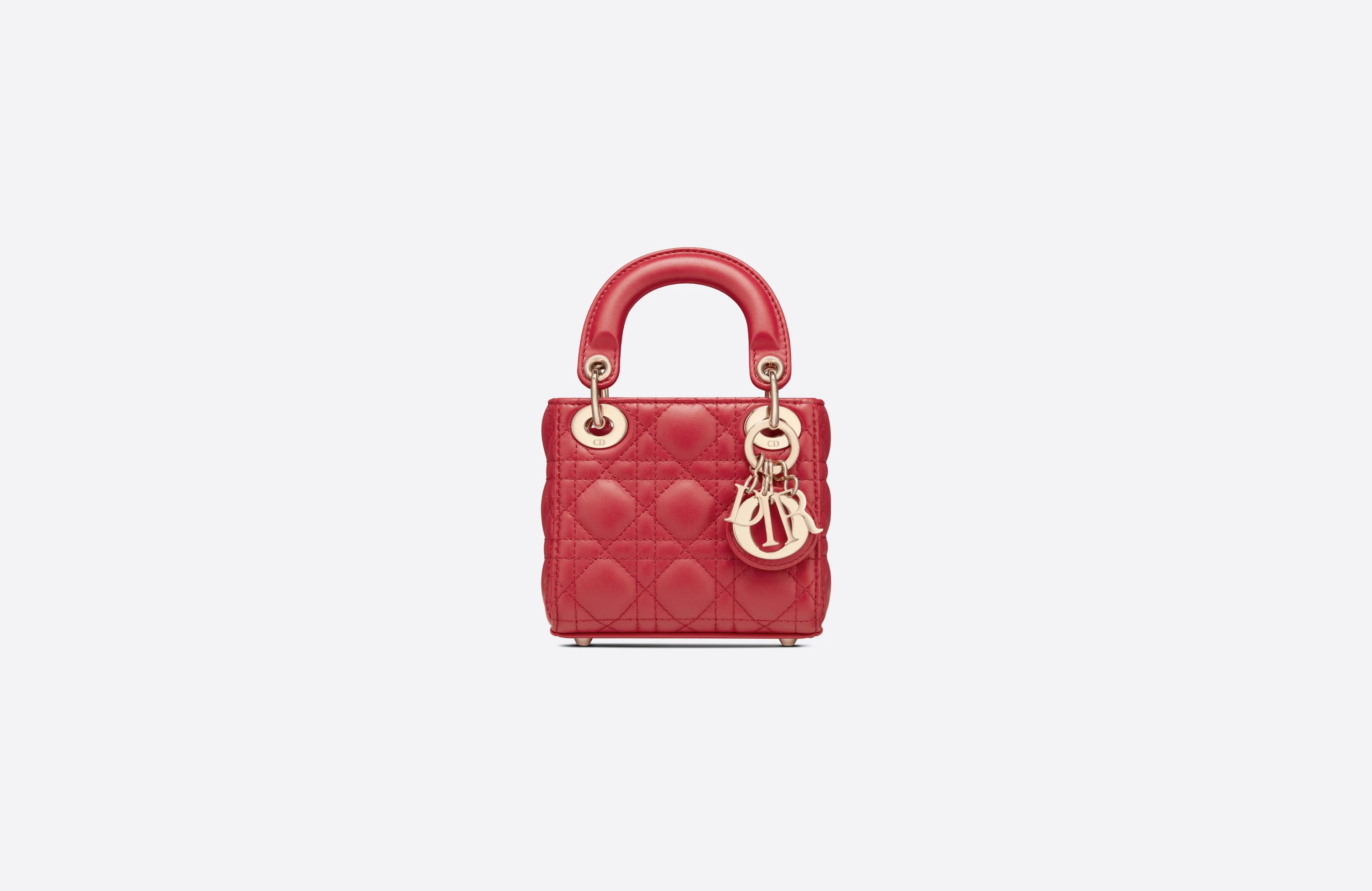 Micro Lady Dior Bag Red Cannage Lambskin