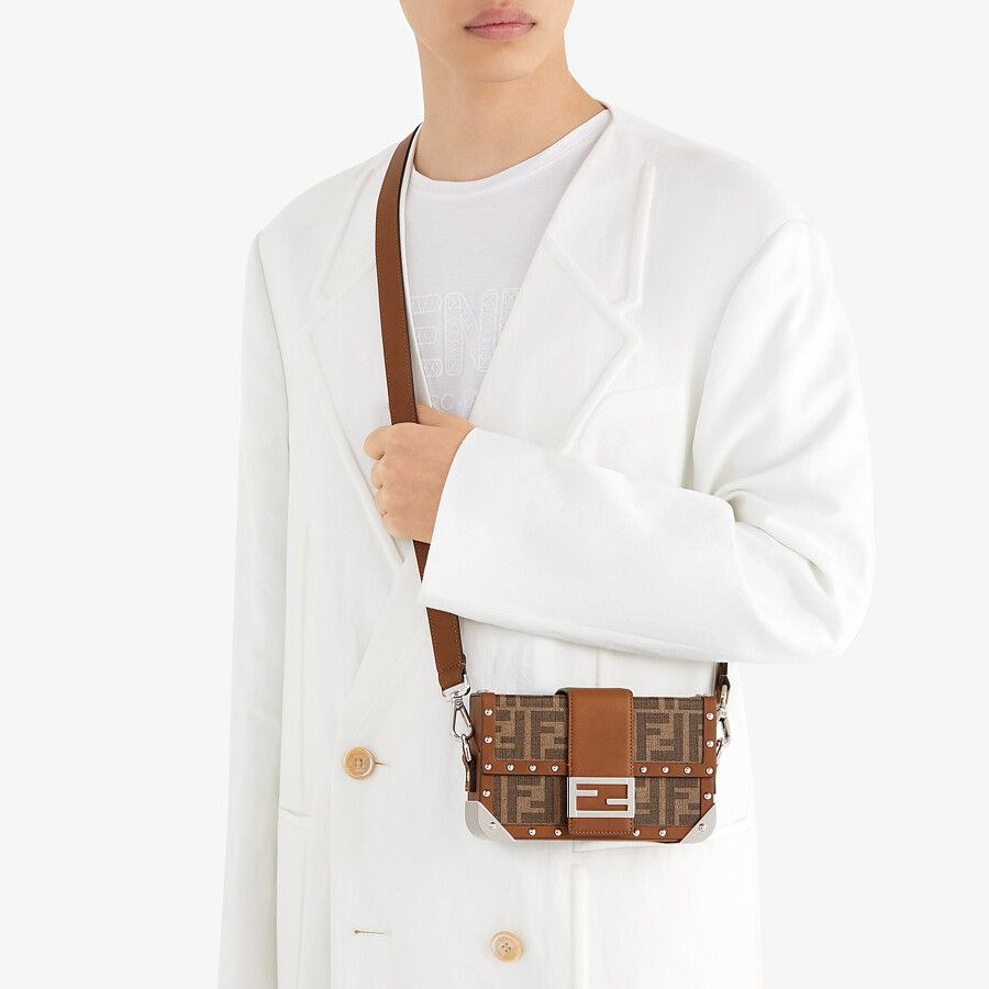 BAGUETTE TRUNK MINI Brown fabric bag