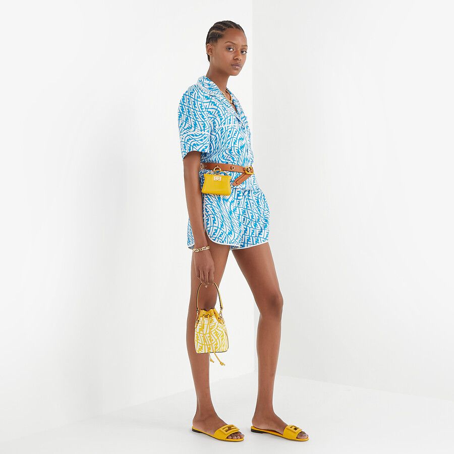 MON TRESOR Yellow glazed canvas mini-bag