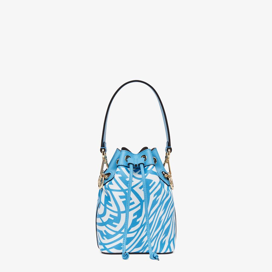 MON TRESOR Blue glazed canvas mini-bag
