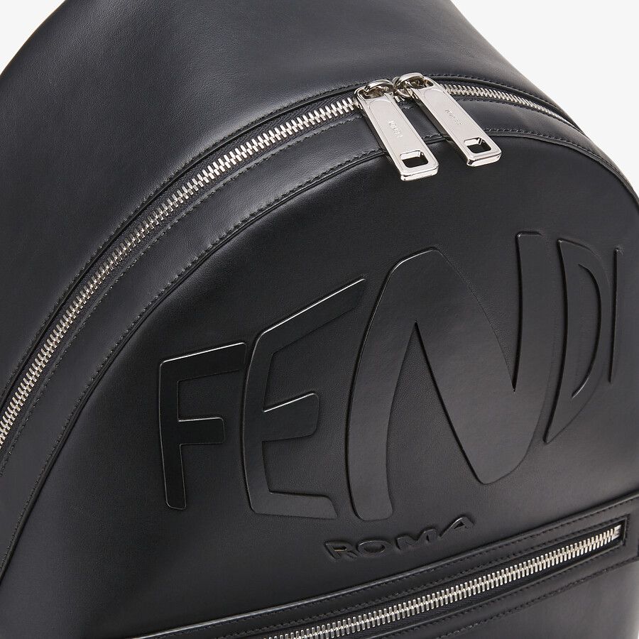 BACKPACK Black leather backpack