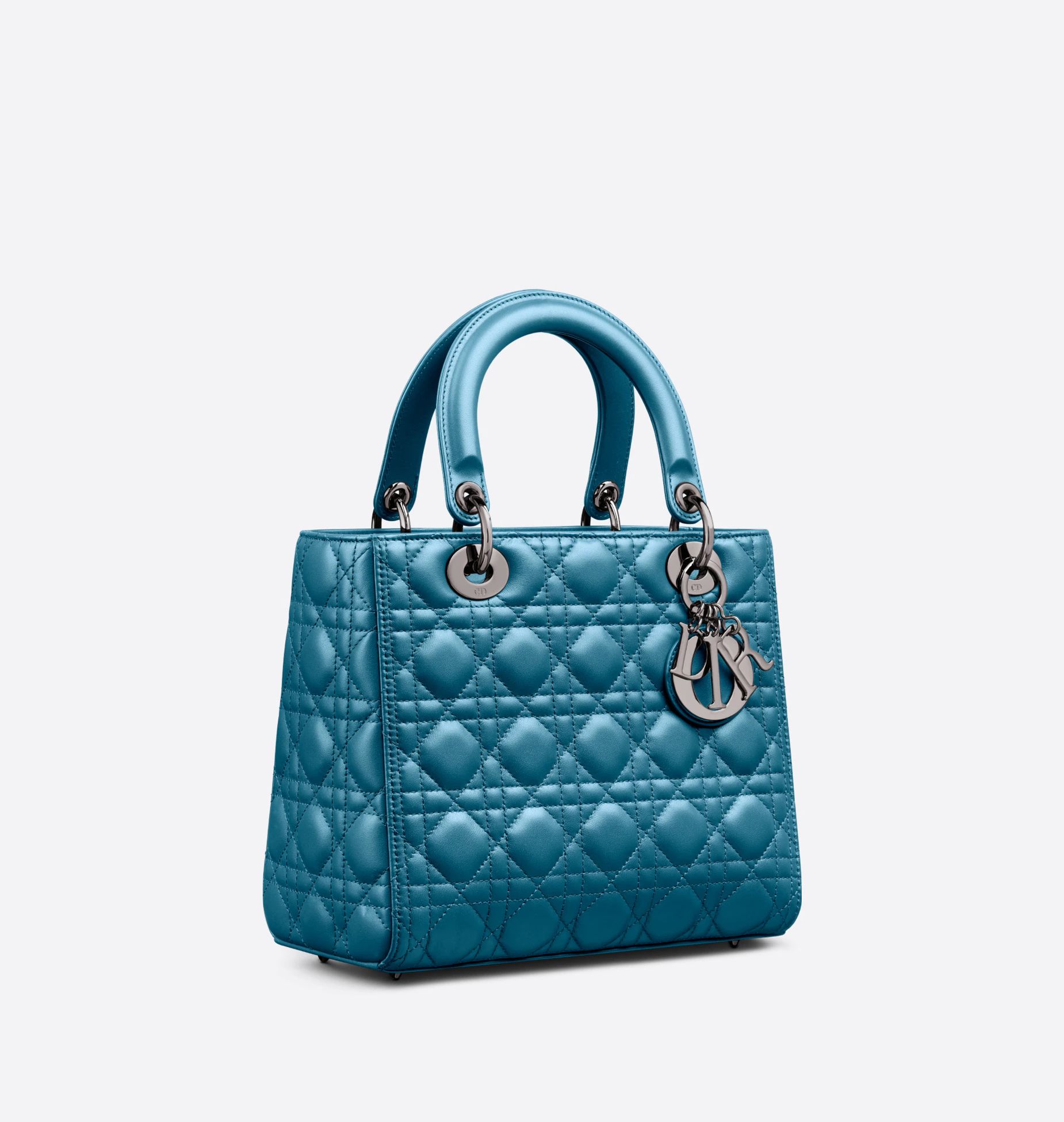 Medium Lady Dior Bag Steel Blue Cannage Lambskin