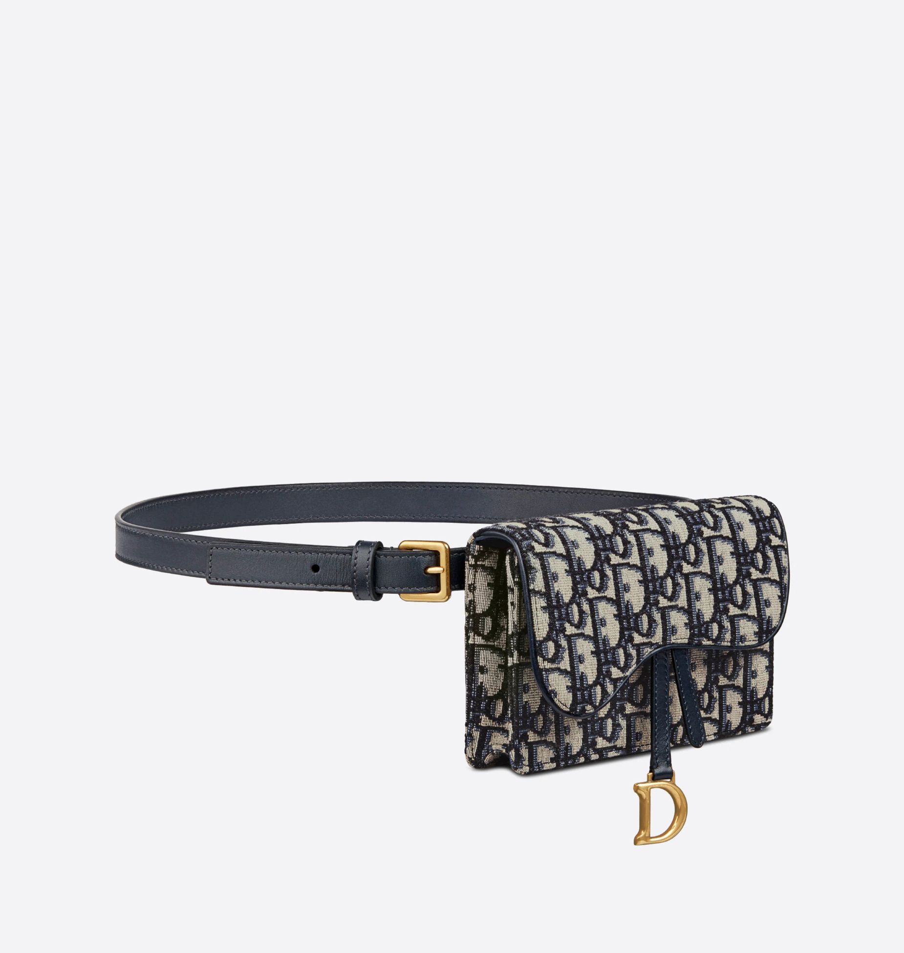 Saddle Belt Pouch Blue Dior Oblique Jacquard