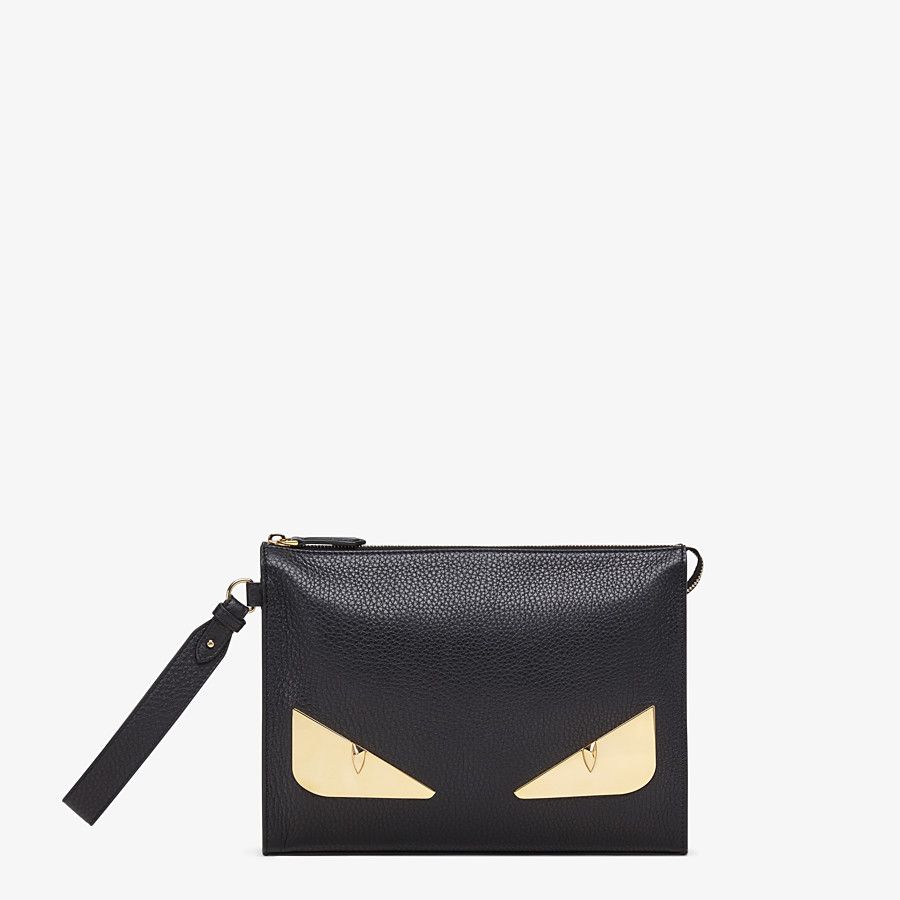 FLAT POUCH Black leather pouch