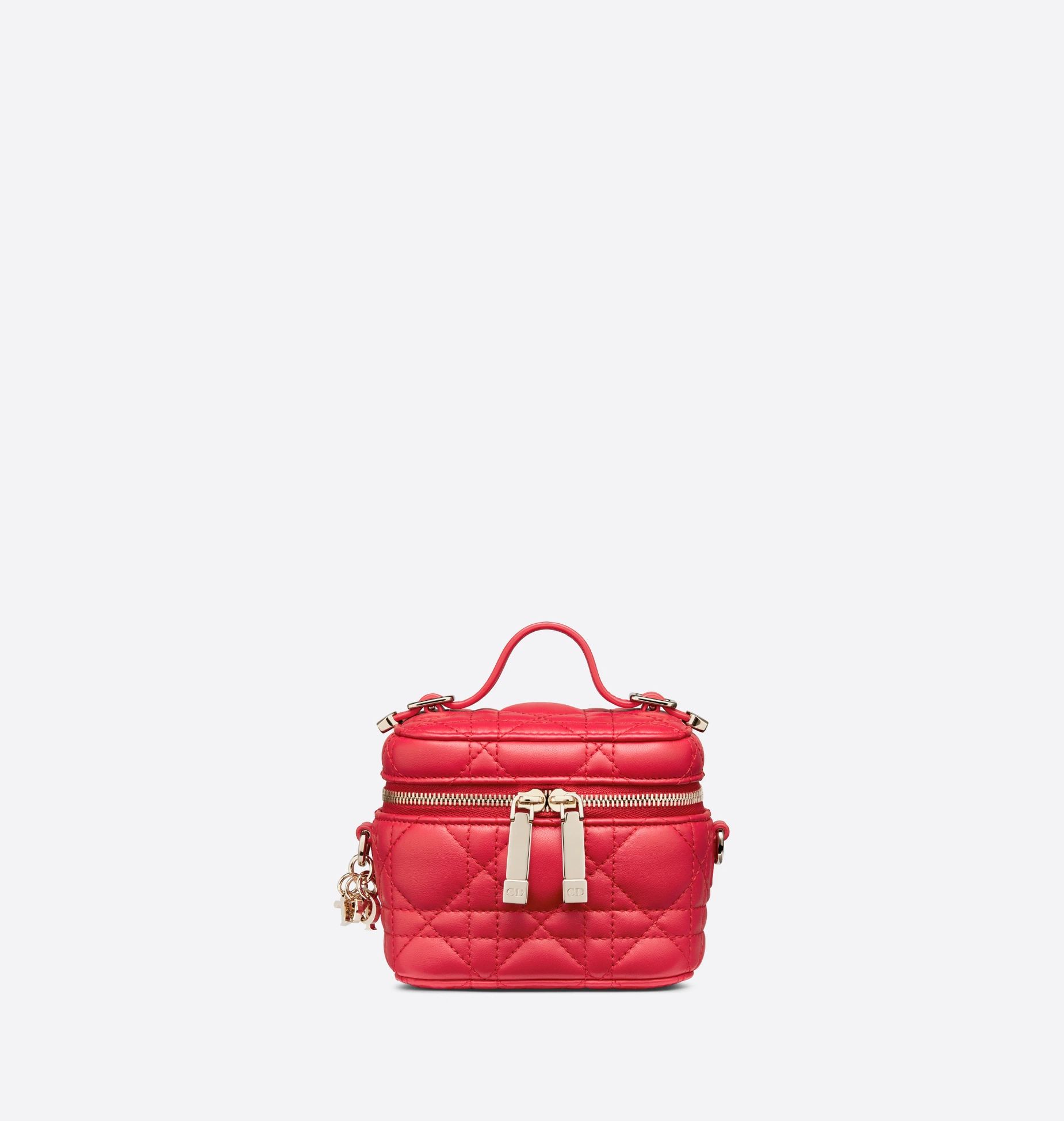 Micro Lady Dior Vanity Case Raspberry Cannage Lambskin