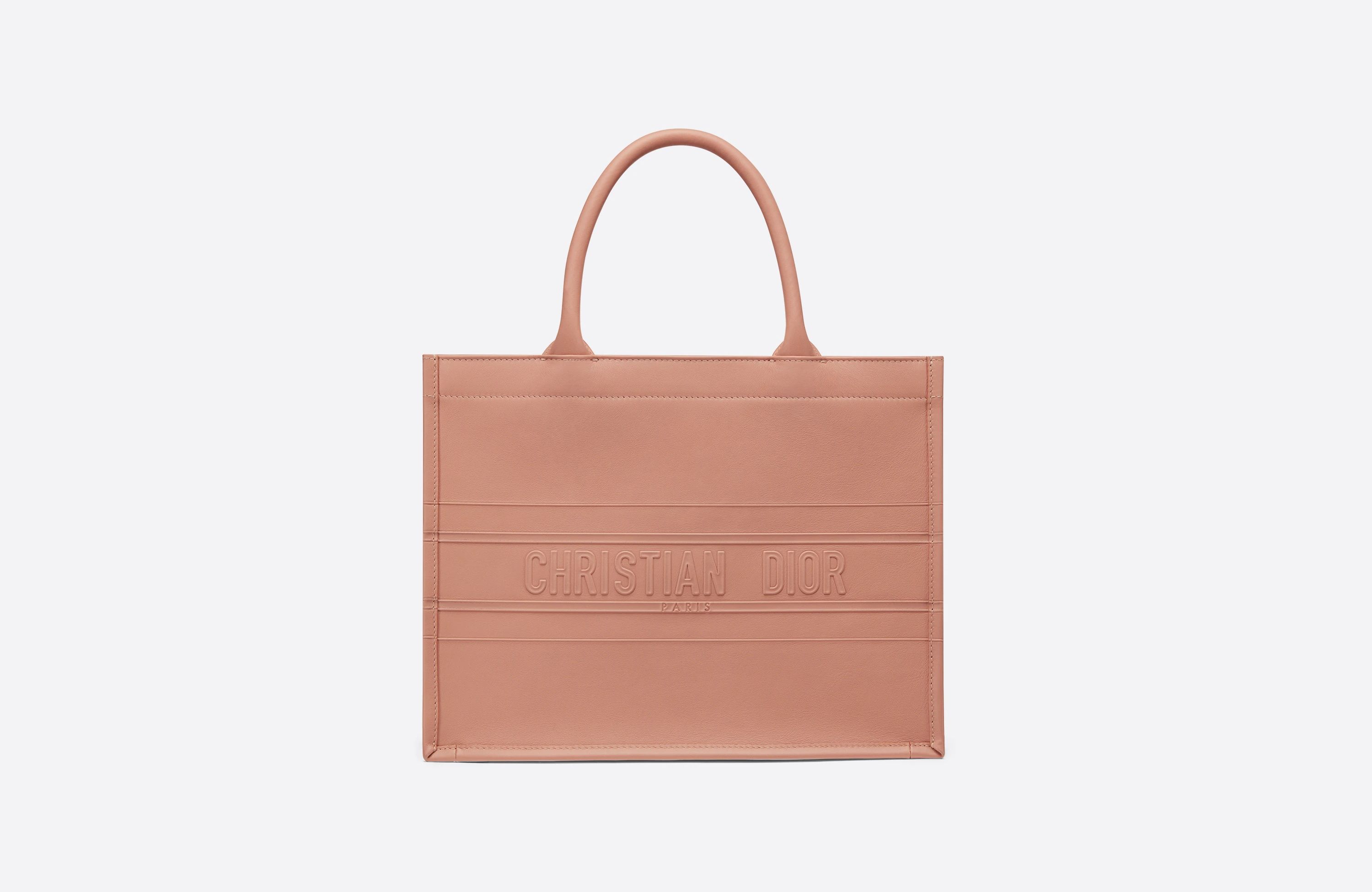 Small Dior Book Tote Rose Des Vents Calfskin
