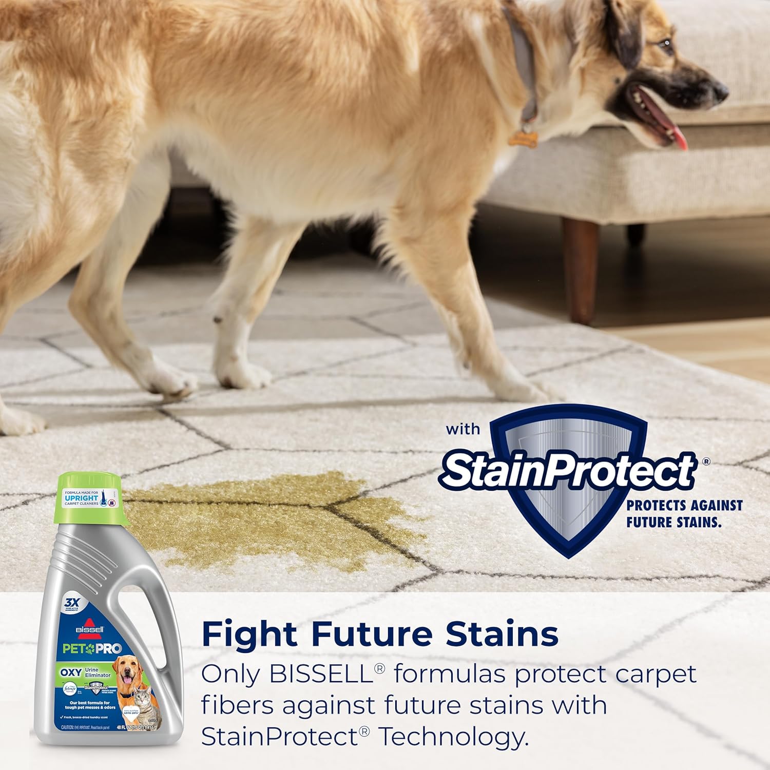 Bissell Professional Pet Urine Elimator with Oxy and Febreze Carpet Cleaner Shampoo 48 Ounce