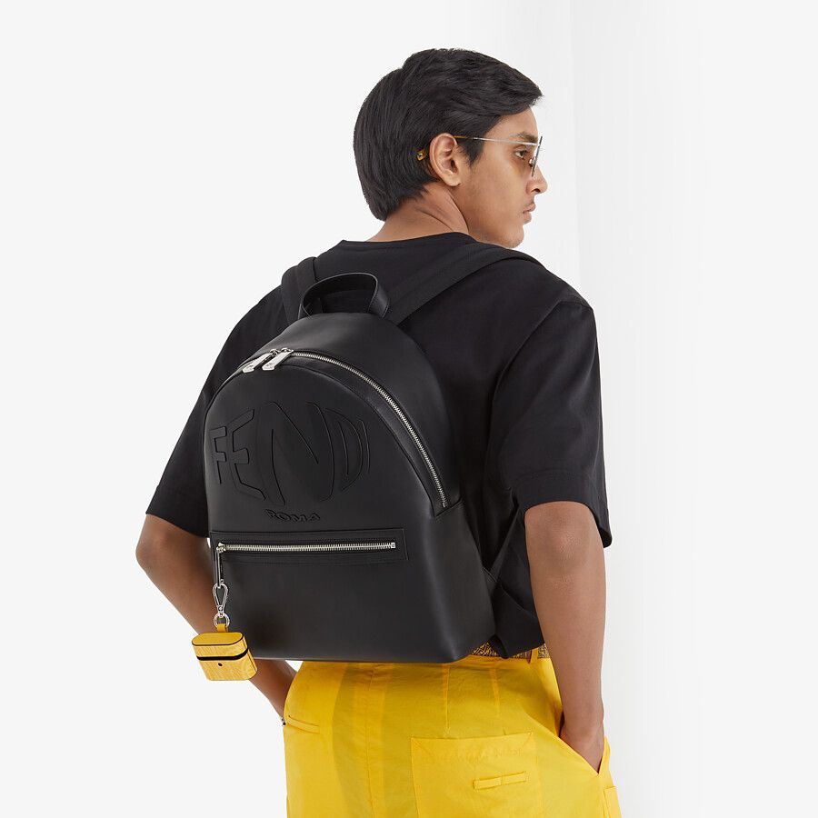 BACKPACK Black leather backpack