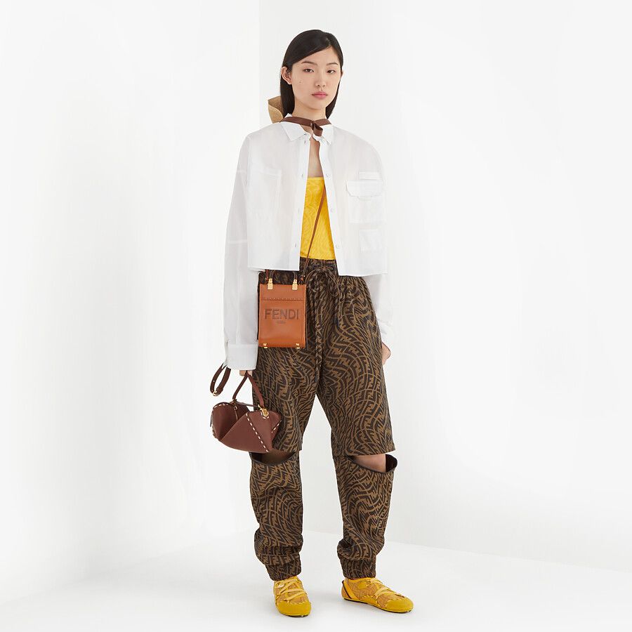 MINI SUNSHINE SHOPPER Dark brown leather mini-bag