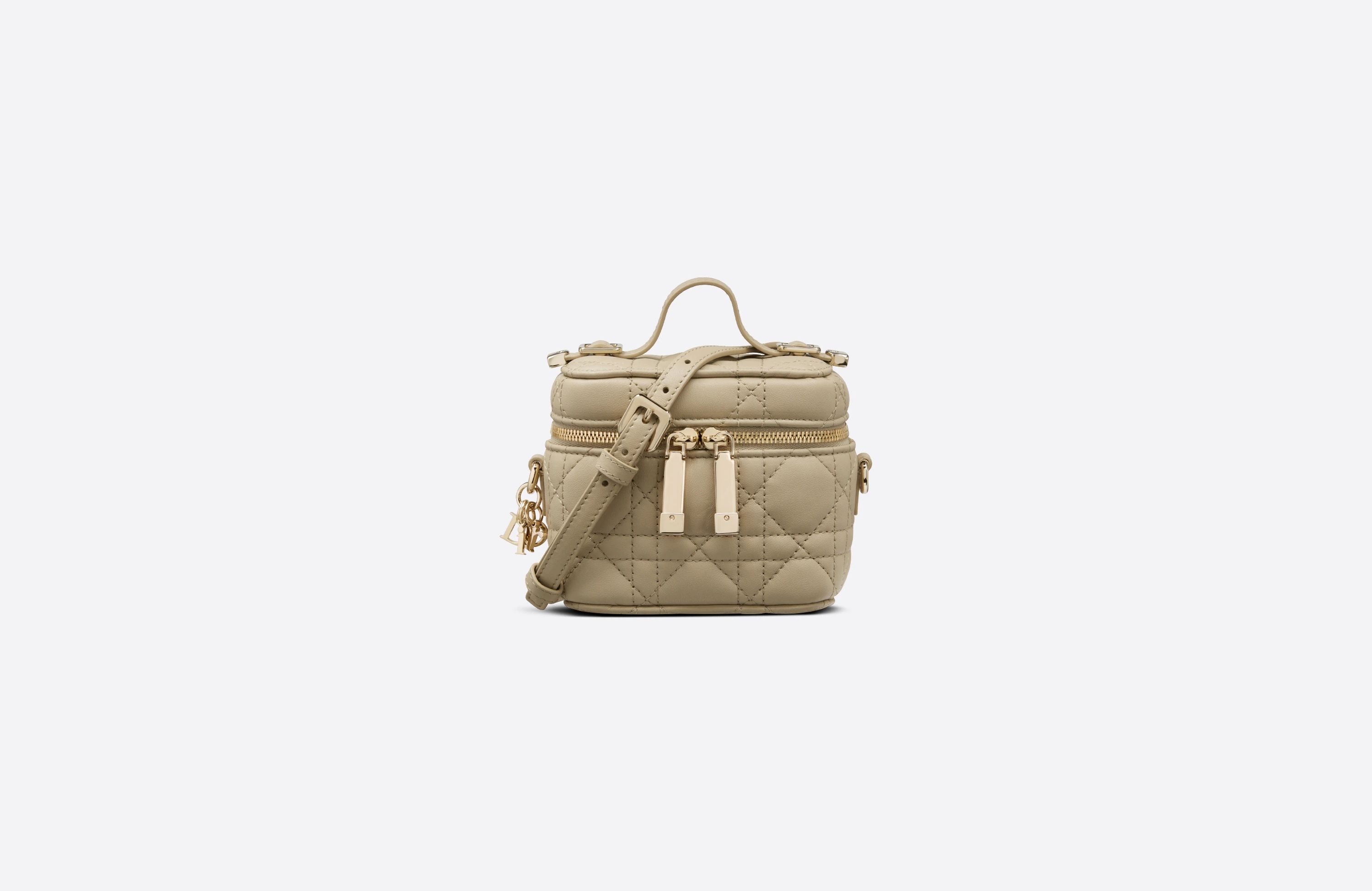 Micro Lady Dior Vanity Case Beige Cannage Lambskin