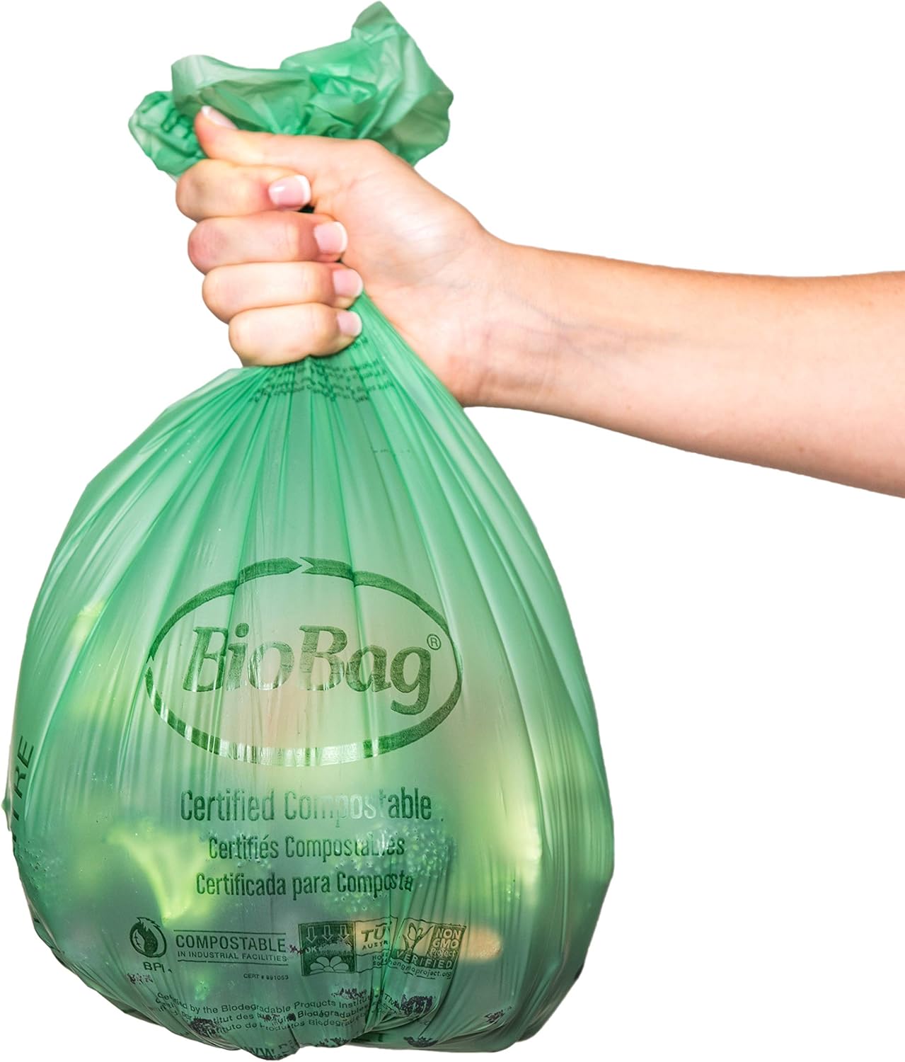 BioBag (USA), The Original Compostable Bag, 2.6 Gallon, 100 Total Count, 100% Certified Compostable Kitchen Food Scrap Bags, Kitchen Compost Bin Compatible